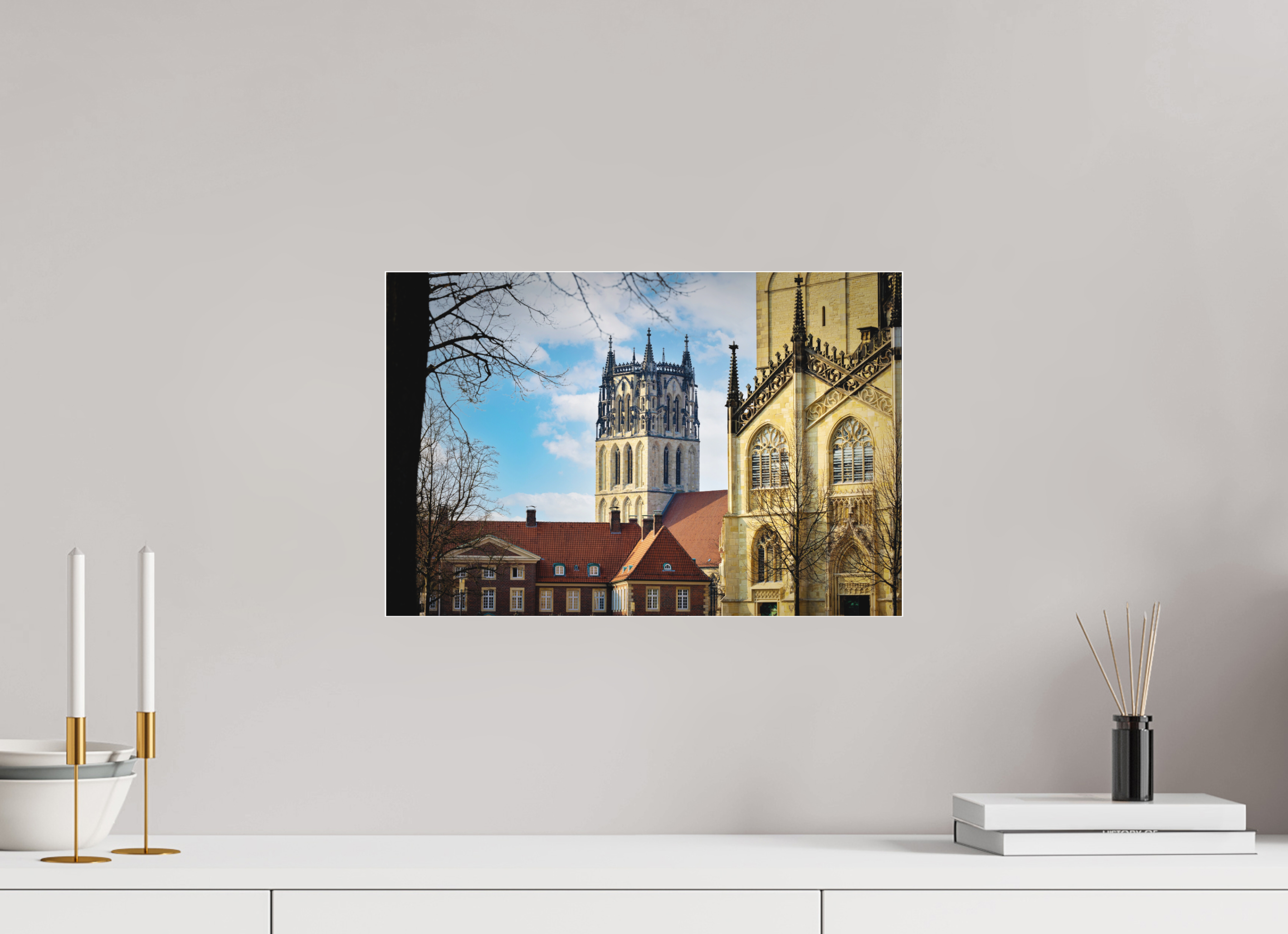 45 x 30 cm, Acrylglas Fine Art Pigmentdruck Überwasserkirche mit Dom