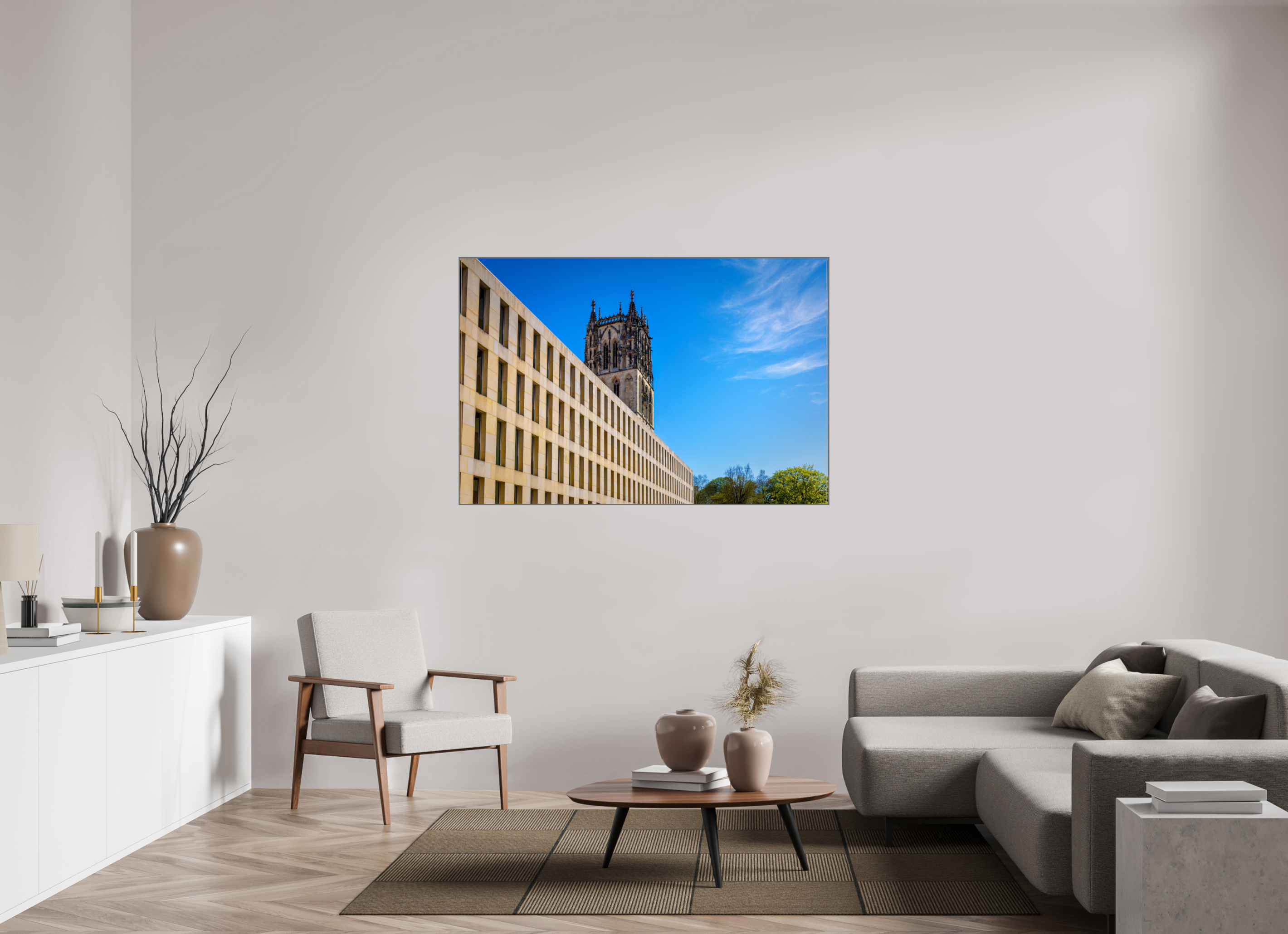 150 x 100 cm, Alurahmen 25mm Überwasserkirche / Bibliothek