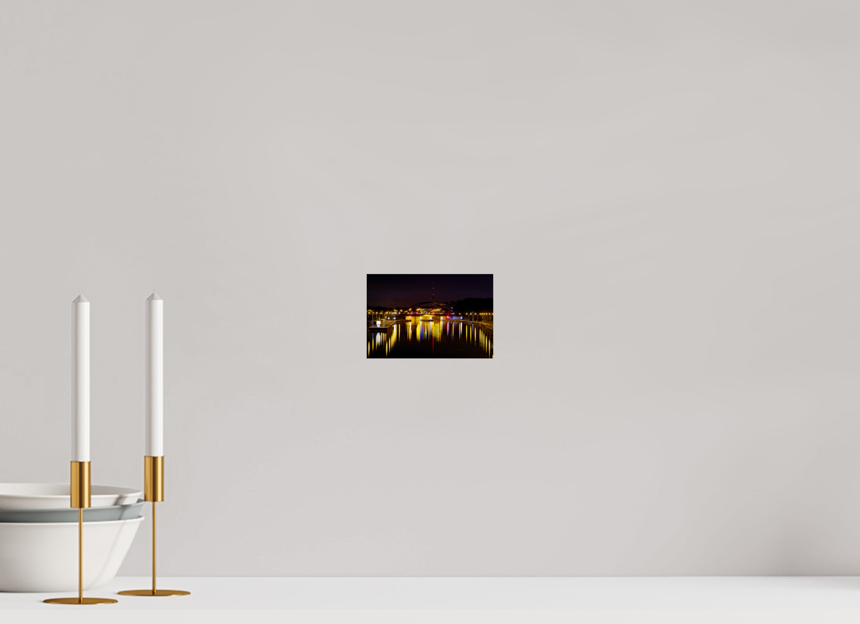 15 x 10 cm, Baryta - Fine Art Die Schleuse bei Nacht