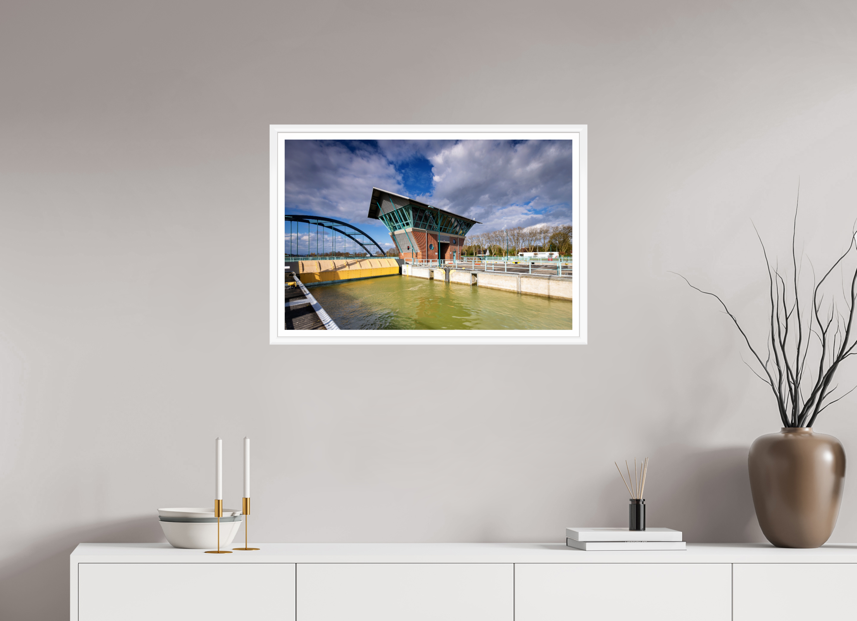 75 x 50 cm, Bern weiß und Rand Die Schleuse - Der Tower