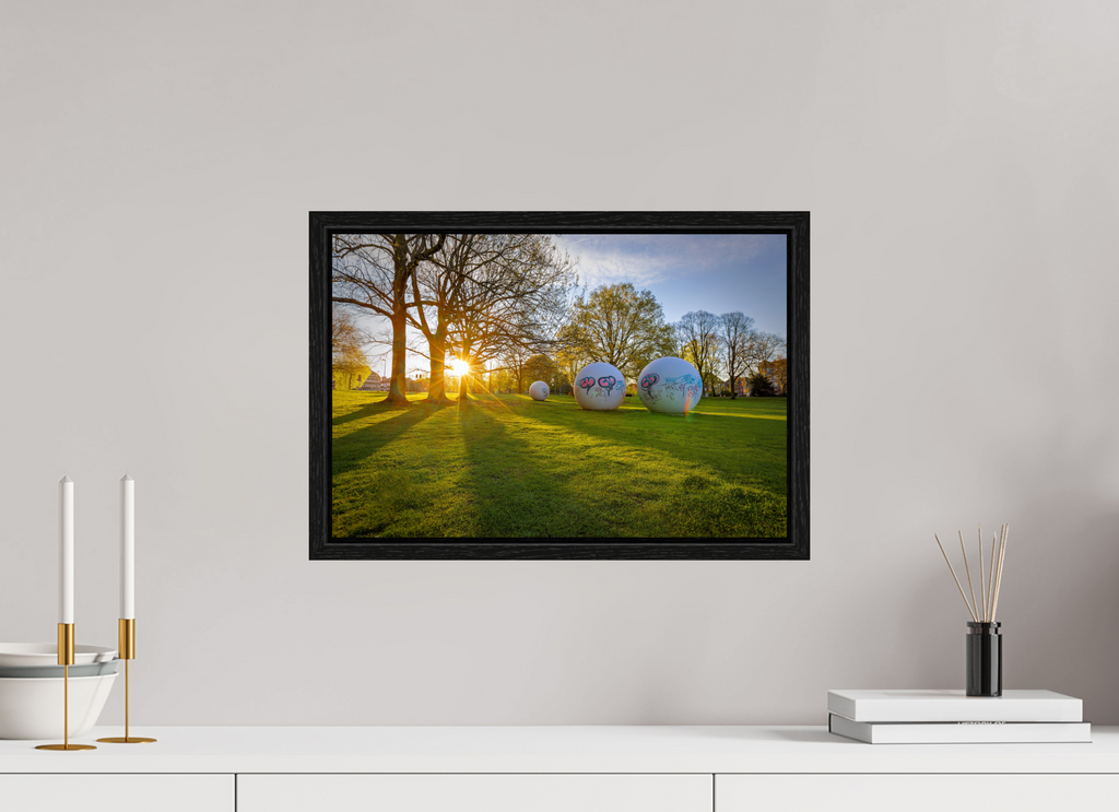 45 x 30 cm, Floater Frame Der Aasee Sonnenaufgang