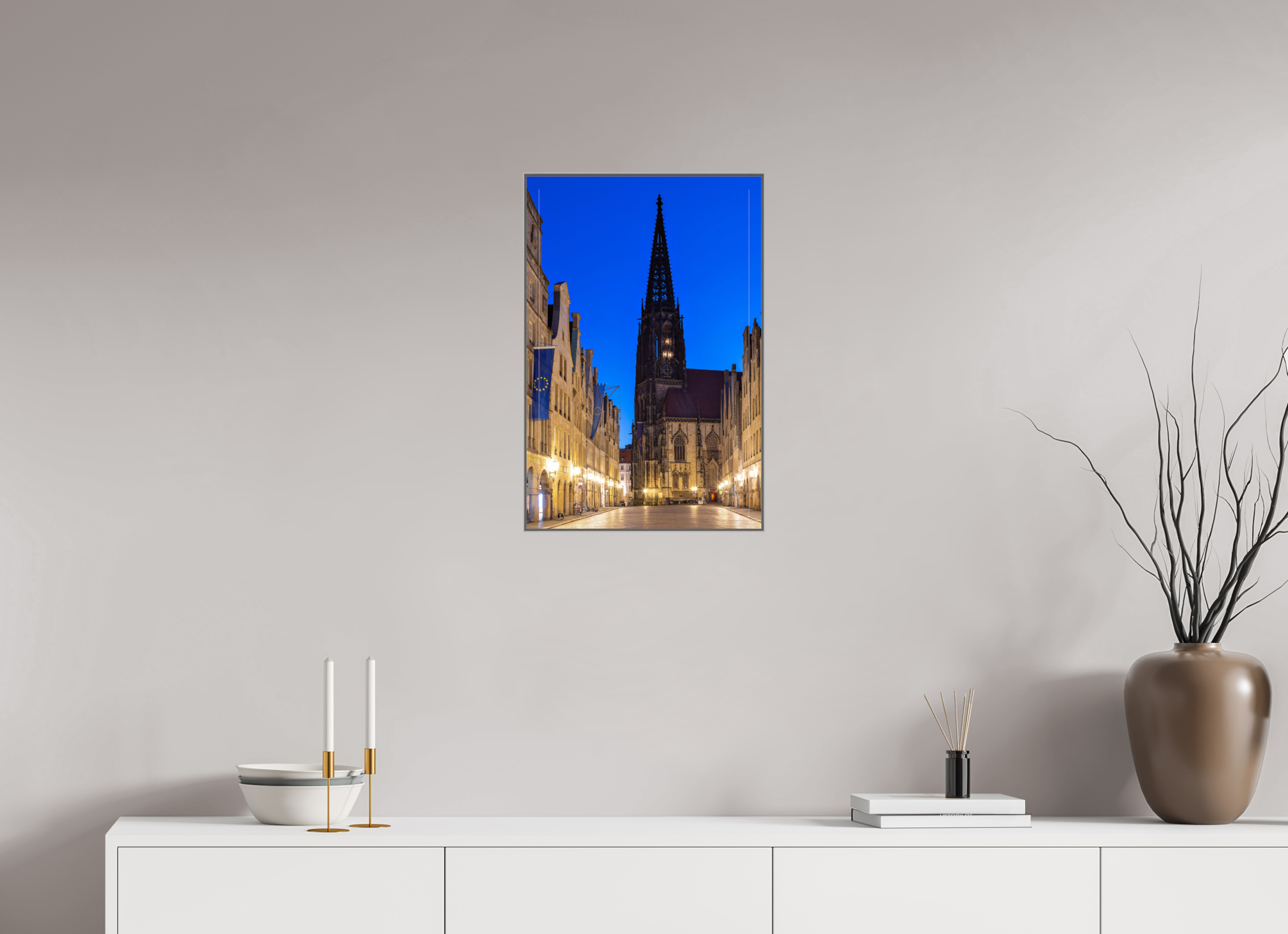 40 x 60 cm, Alurahmen 25mm Lamberti bei Nacht + Prinzipal