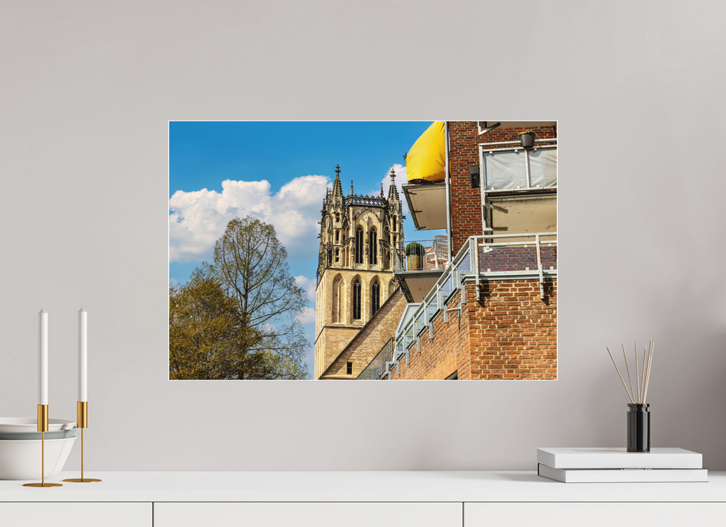 60 x 40 cm, Acrylglas Fine Art Pigmentdruck Überwasserkirche - Der Turm