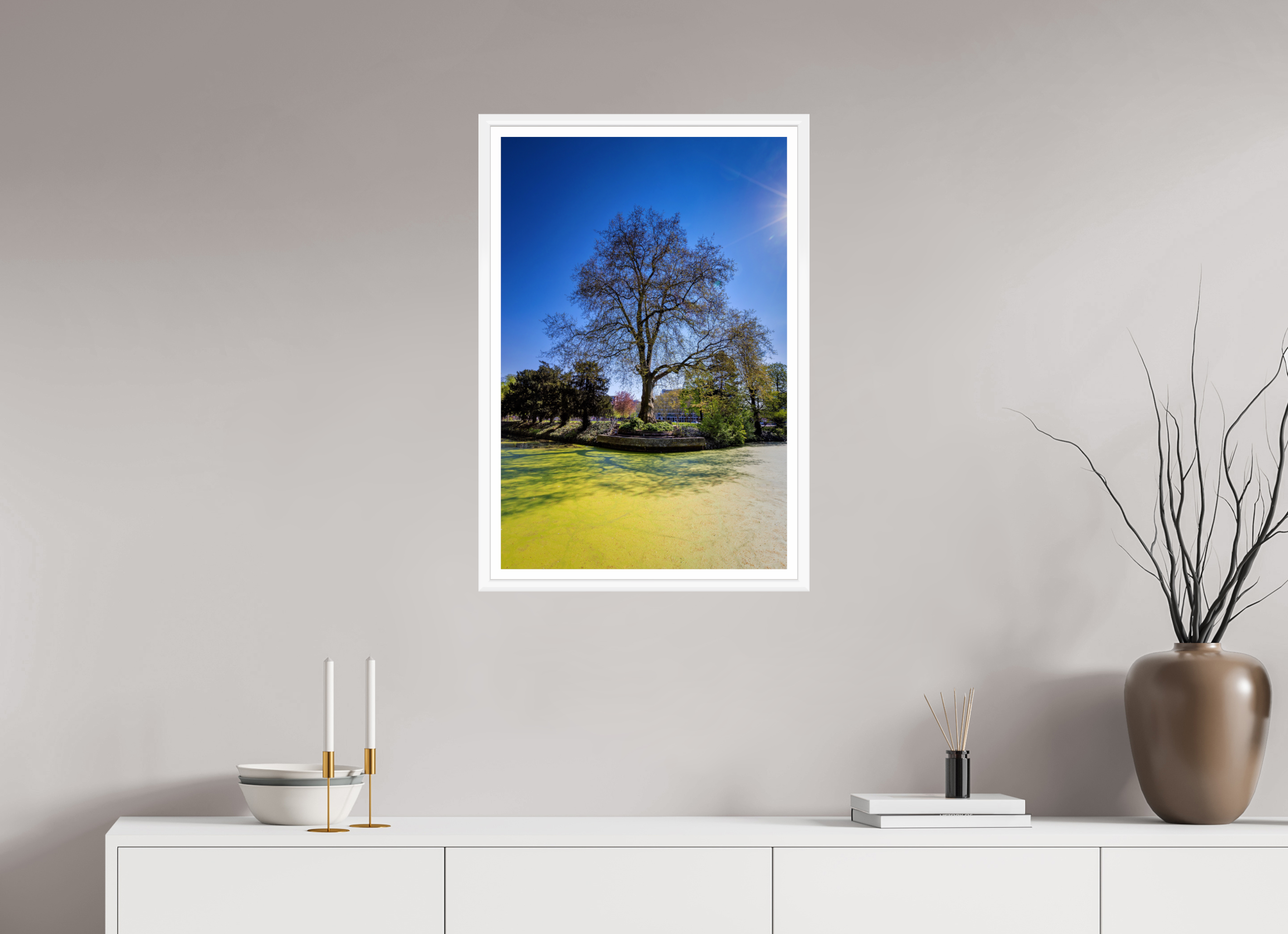 50 x 75 cm, Bern weiß und Rand Baum Enegelenschanze