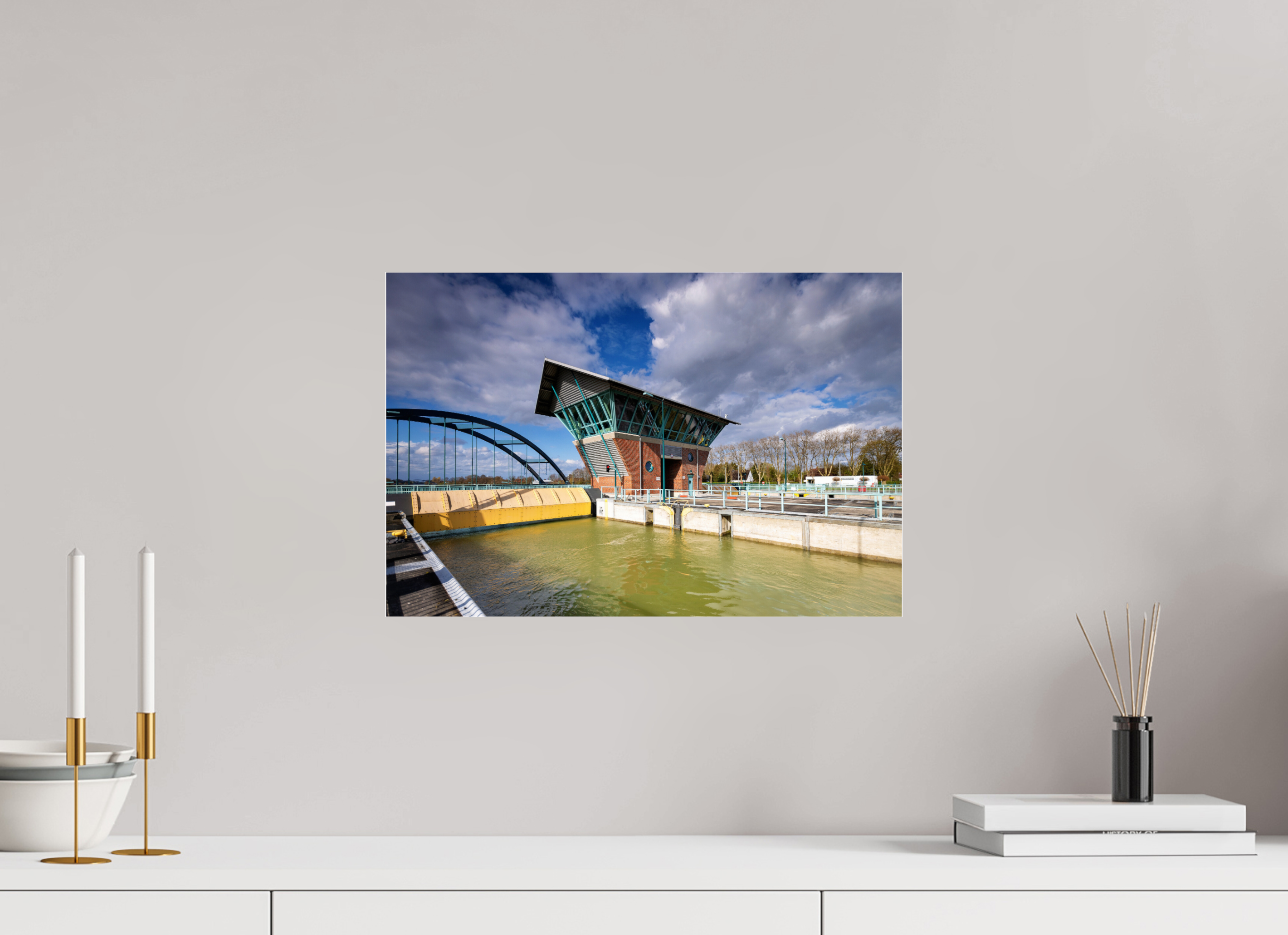 45 x 30 cm, Photo Print Under Acrylic Glass Die Schleuse - Der Tower