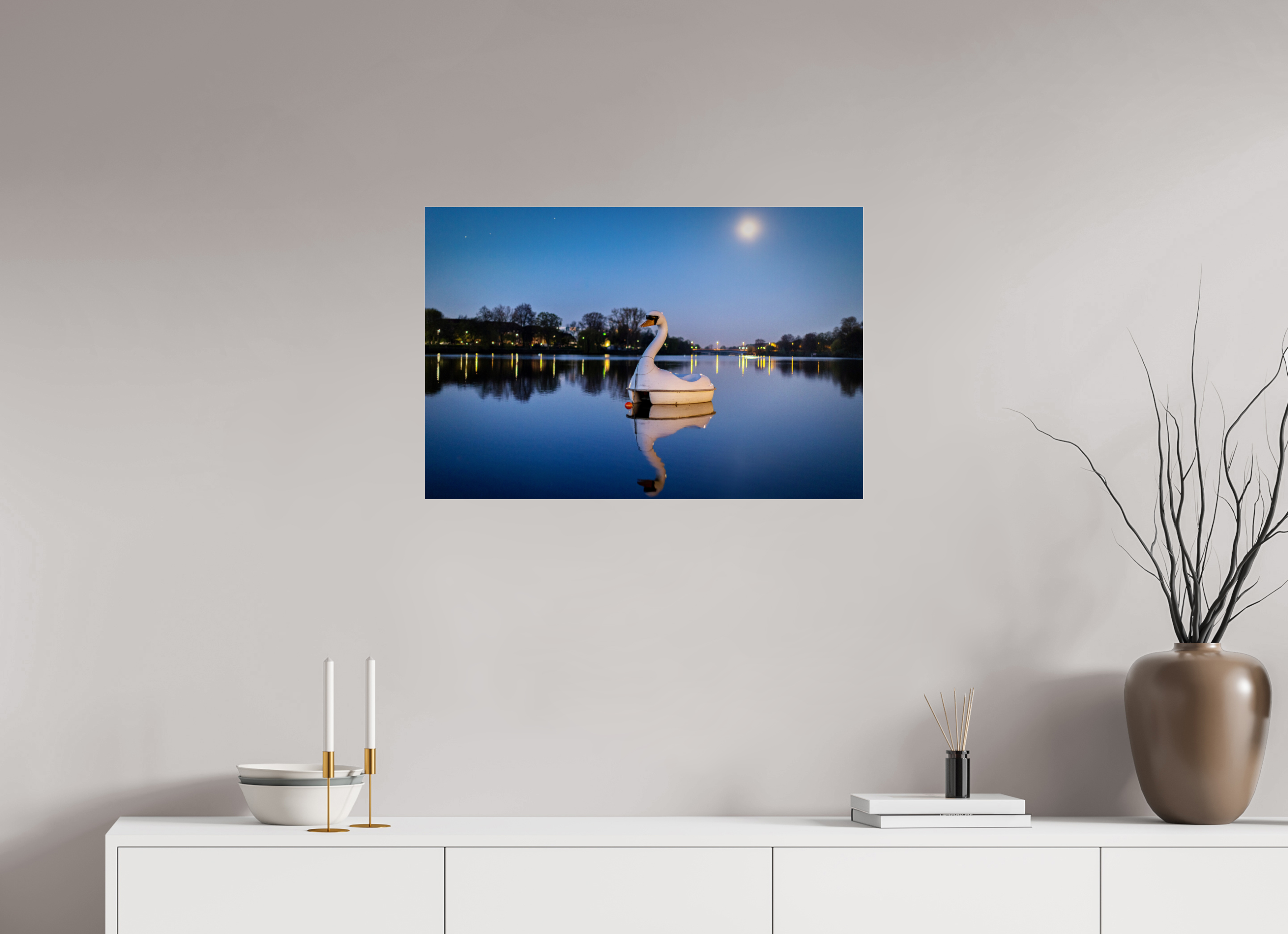 75 x 50 cm, Photo Print Under Acrylic Glass Der Schwan