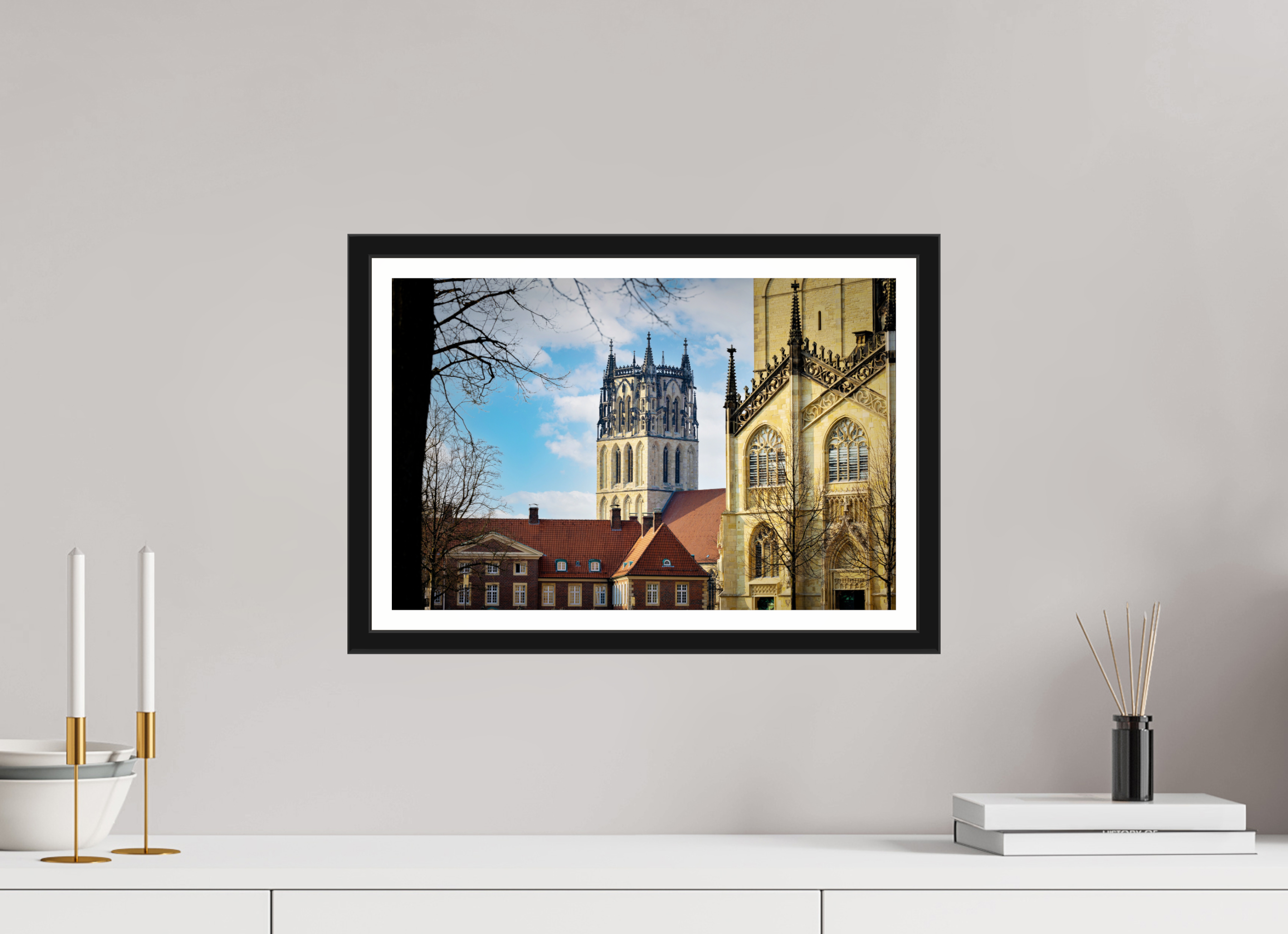 45 x 30 cm, Bern und Rand Überwasserkirche mit Dom