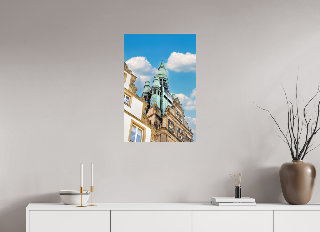 50 x 75 cm, Photo Print On Fuji Crystal DP II Der Stadthausturm im Hochformat