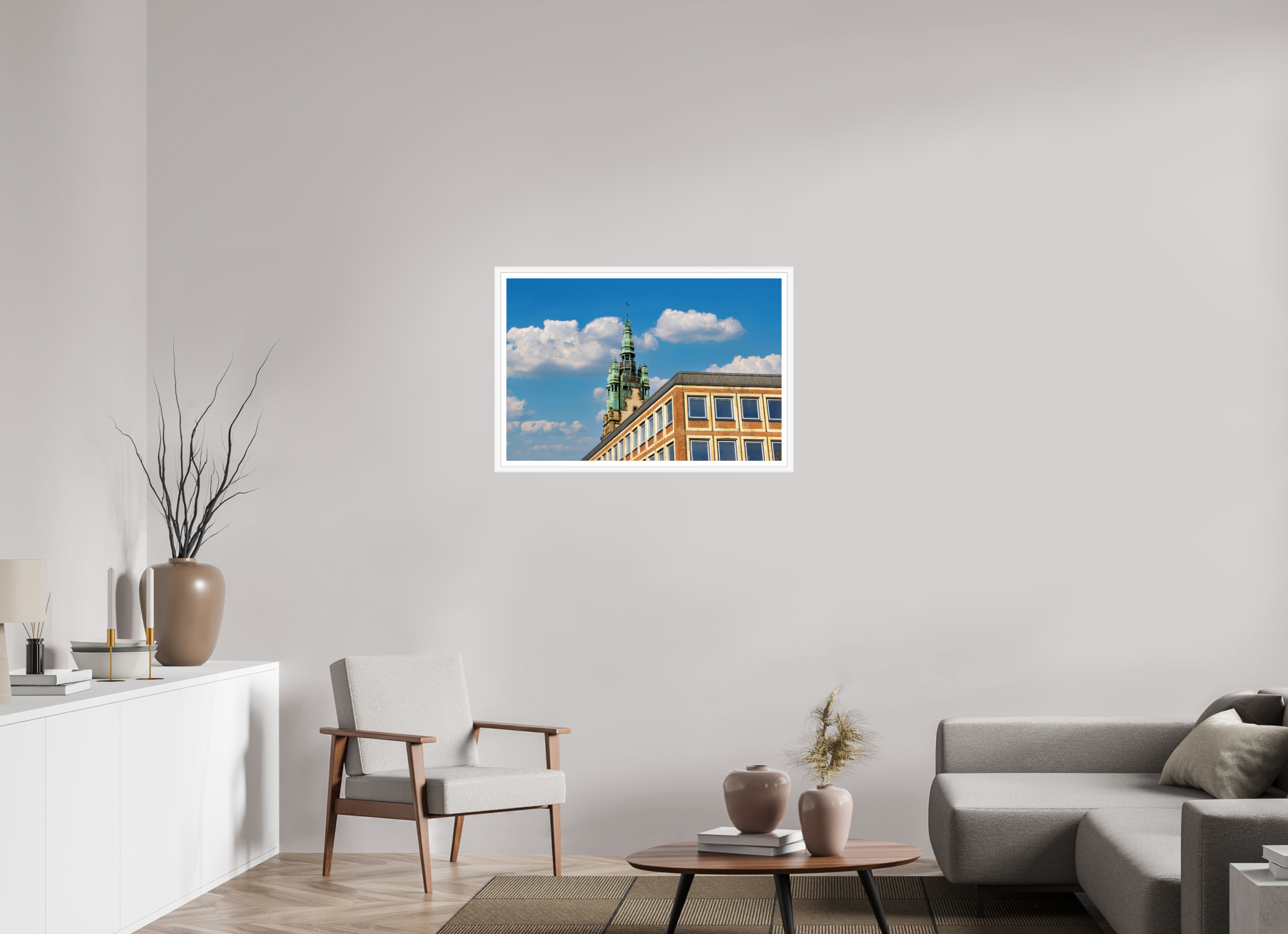 90 x 60 cm, Bern weiß und Rand Stadthaustrum - Stadthaus