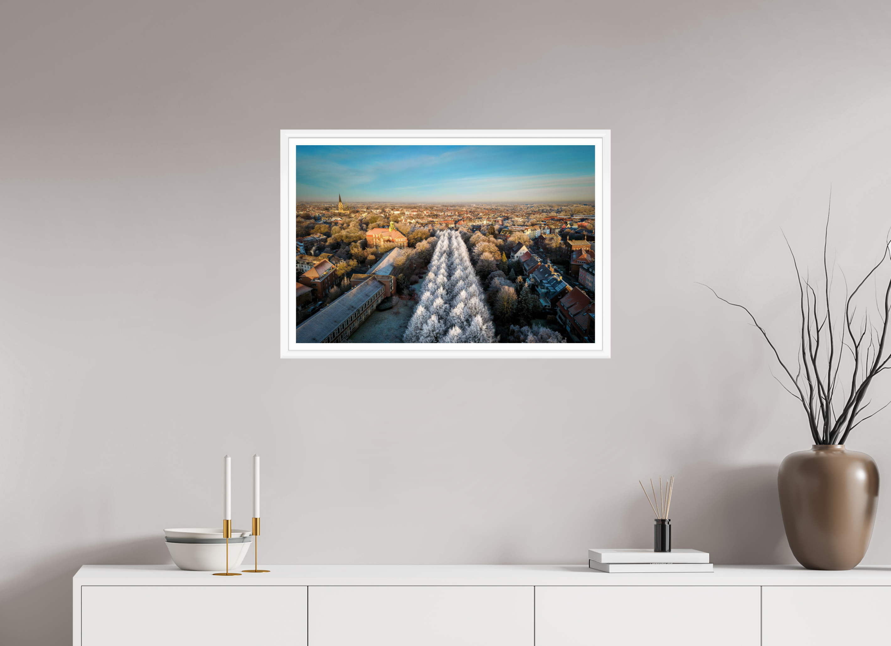 75 x 50 cm, Bern weiß und Rand Promenade im Winter