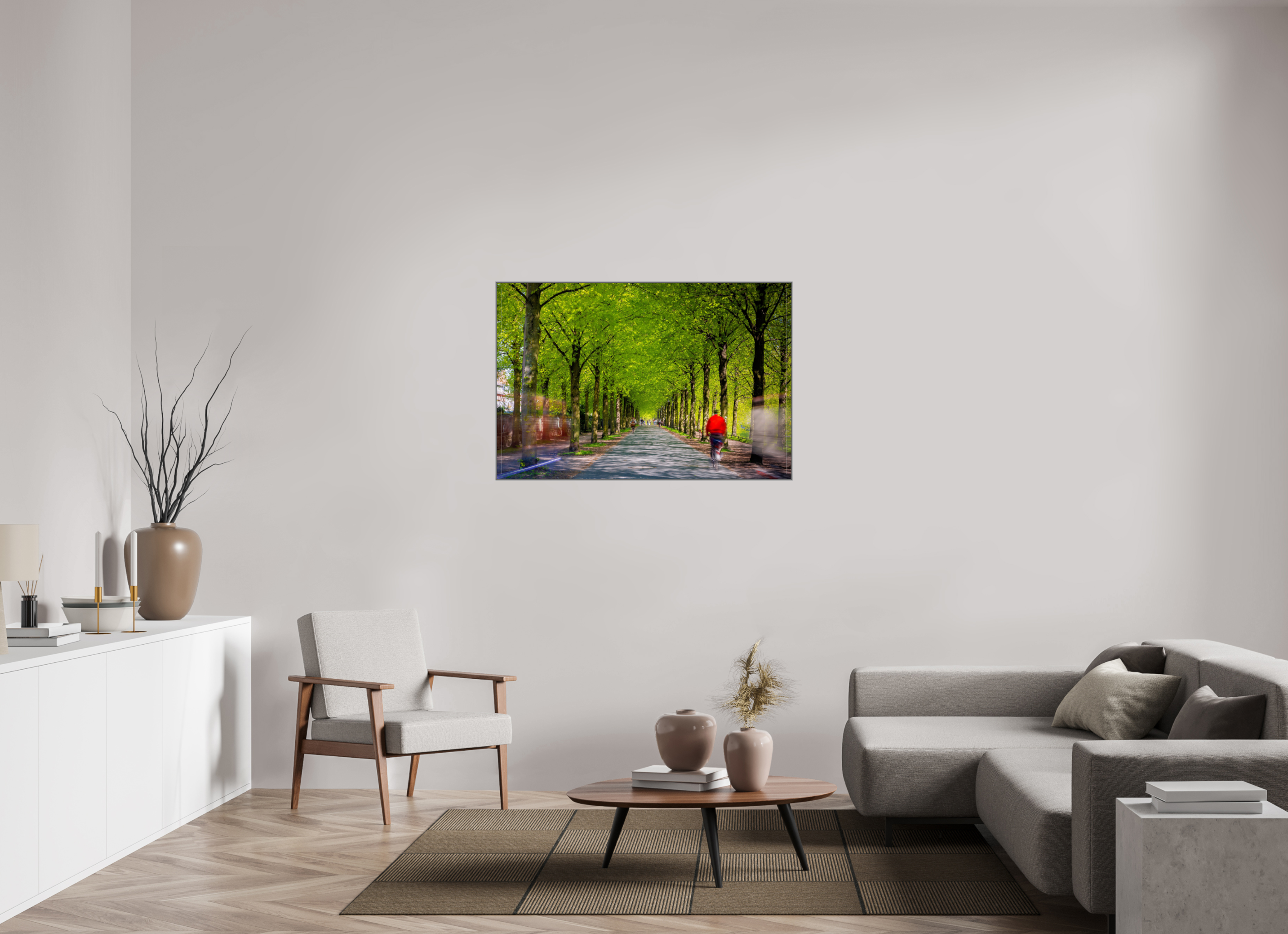 120 x 80 cm, Alurahmen 25mm Belebte Promenade
