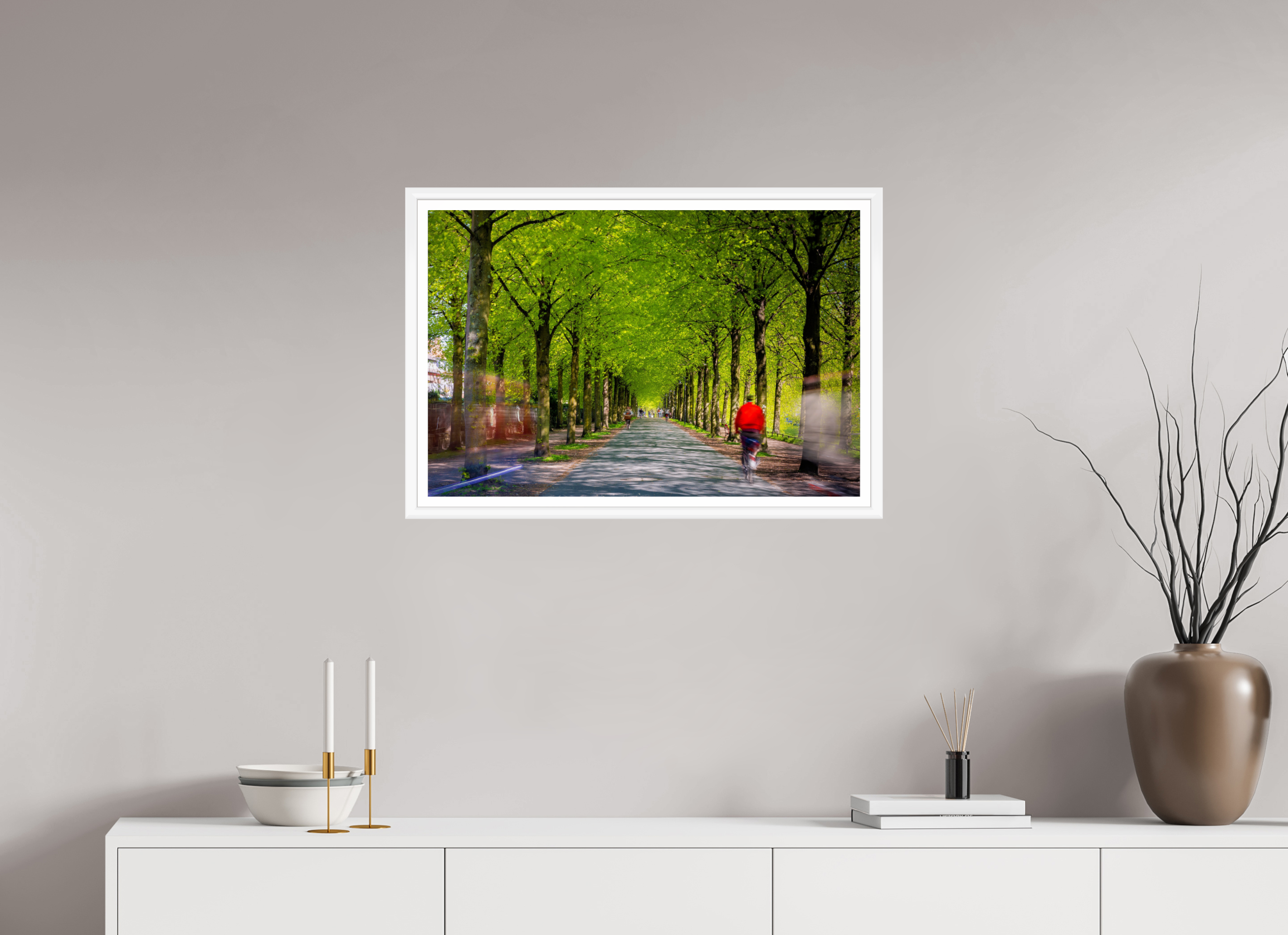 75 x 50 cm, Bern weiß und Rand Belebte Promenade