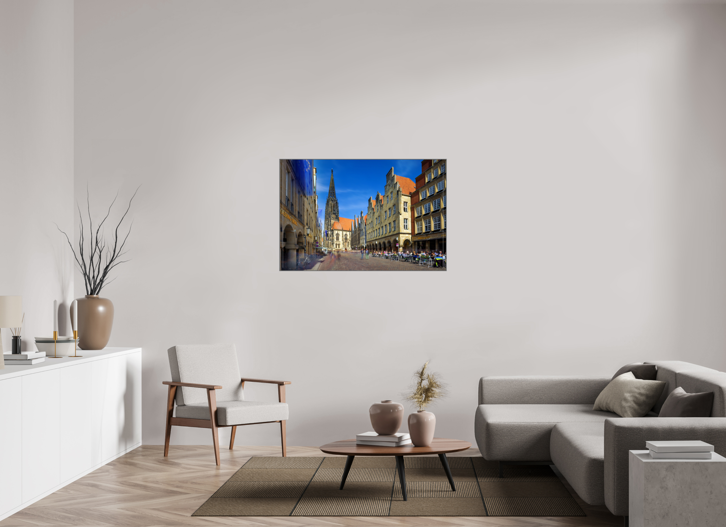 120 x 80 cm, Alurahmen 25mm Lambertikirche - Prinzipalmarkt