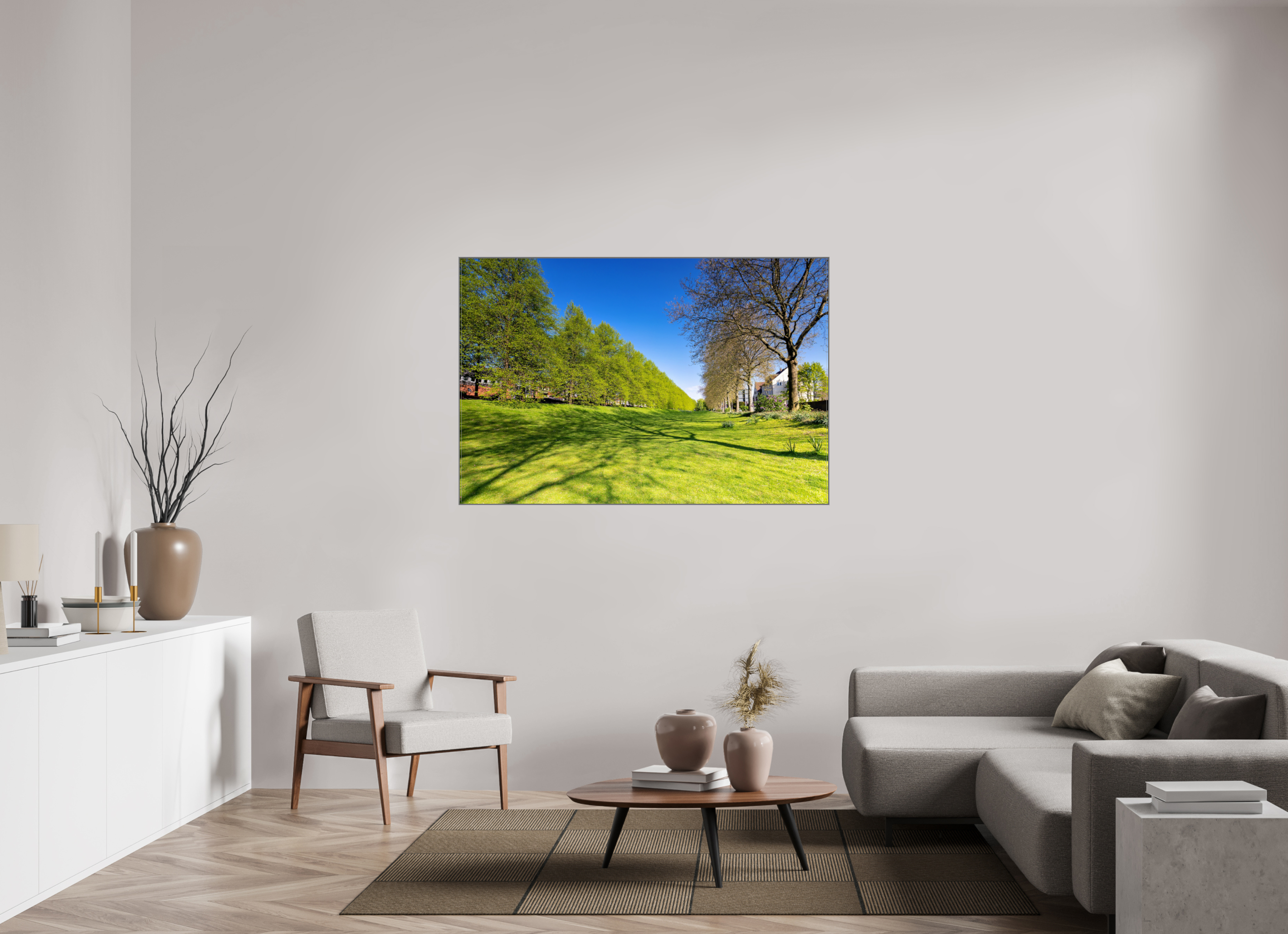 150 x 100 cm, Alurahmen 25mm Graben neben der Promenade