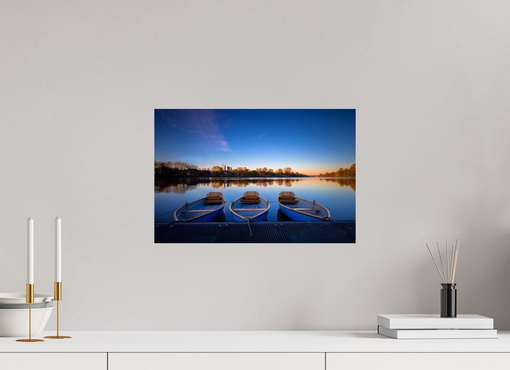 45 x 30 cm, Baryta - Fine Art Der Aasee / Drei Boote