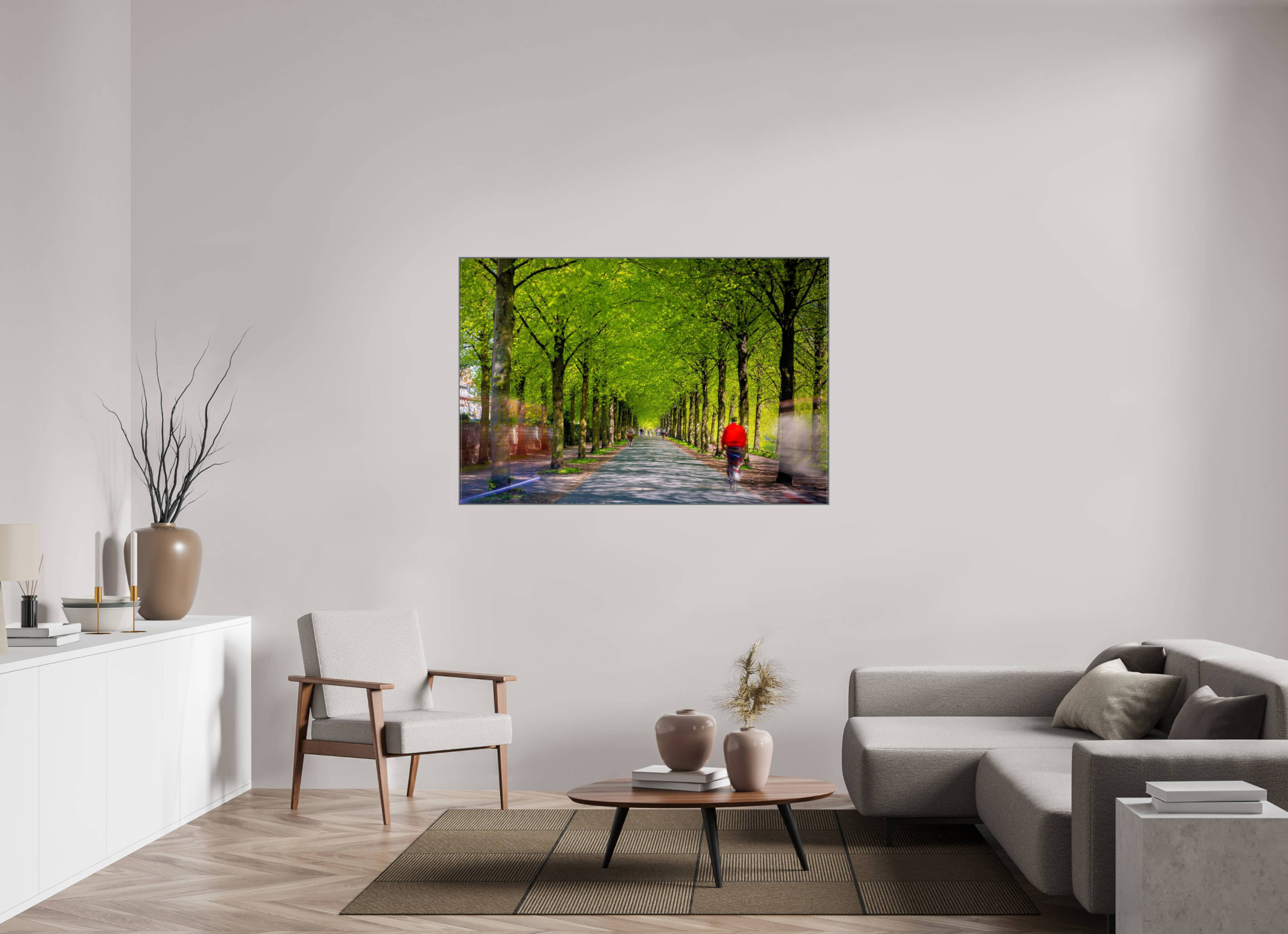 150 x 100 cm, Alurahmen 25mm Belebte Promenade