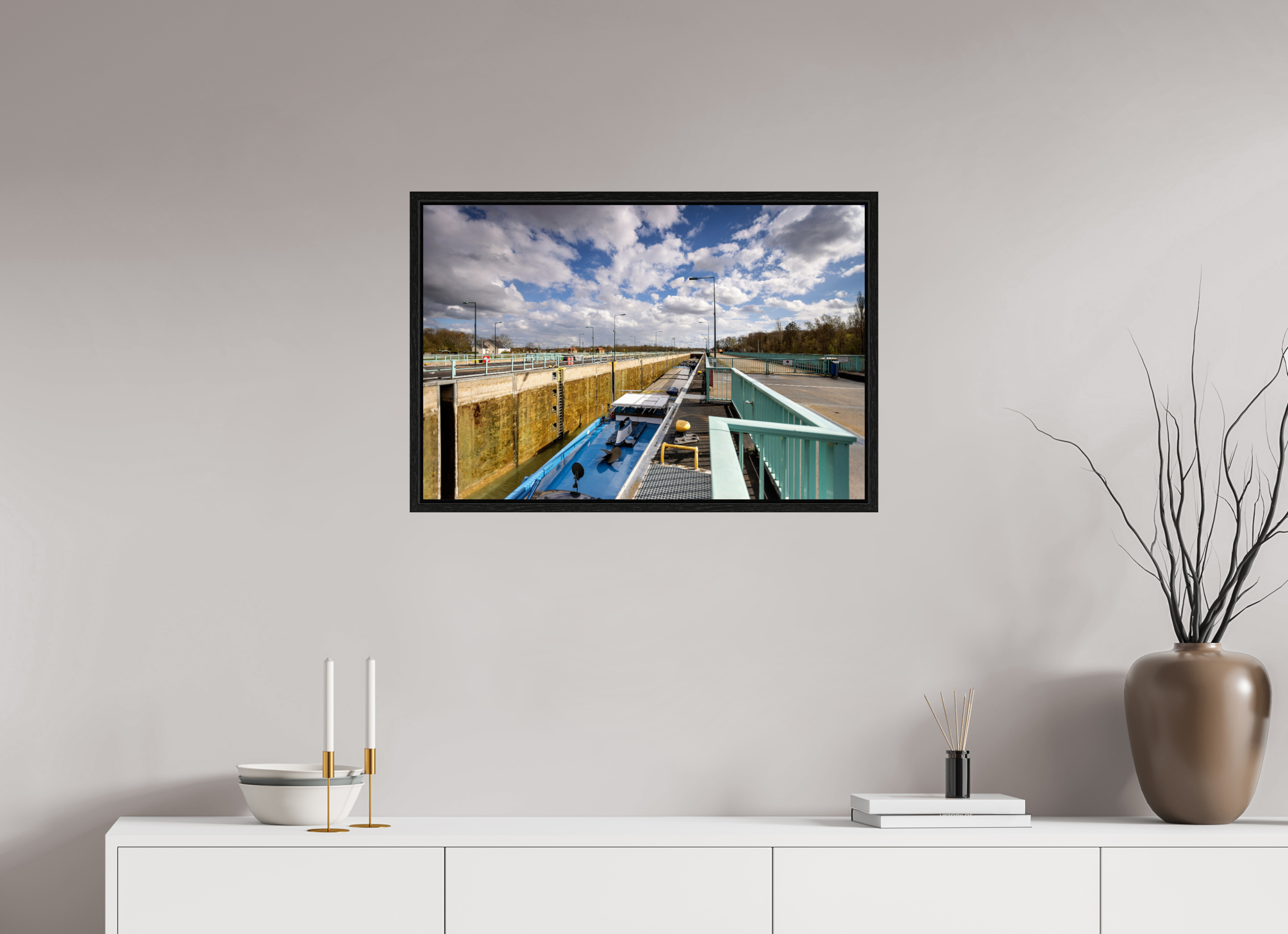 75 x 50 cm, Floater Frame Die Schleuse