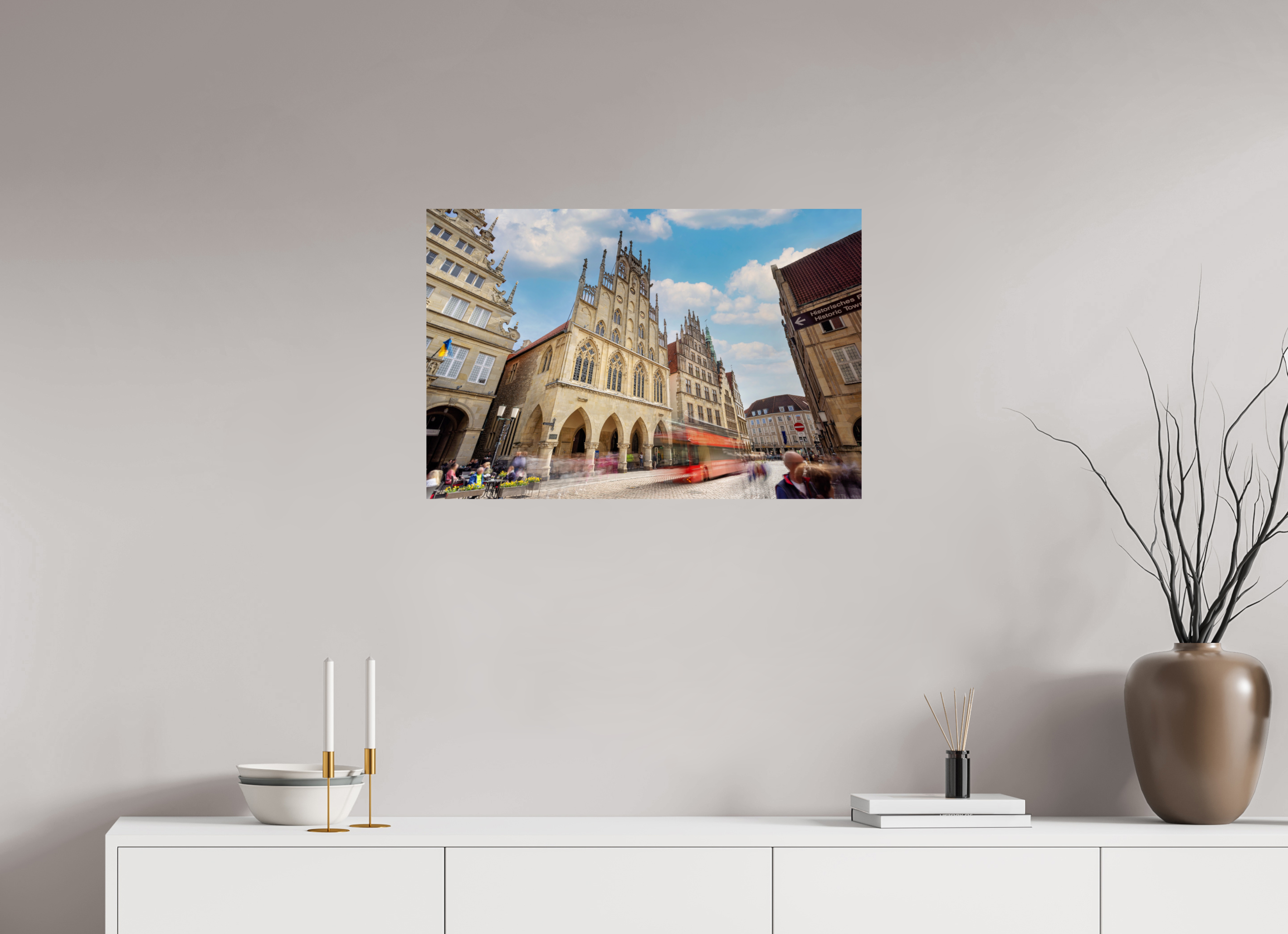 75 x 50 cm, Baryta - Fine Art Rathaus und Bus