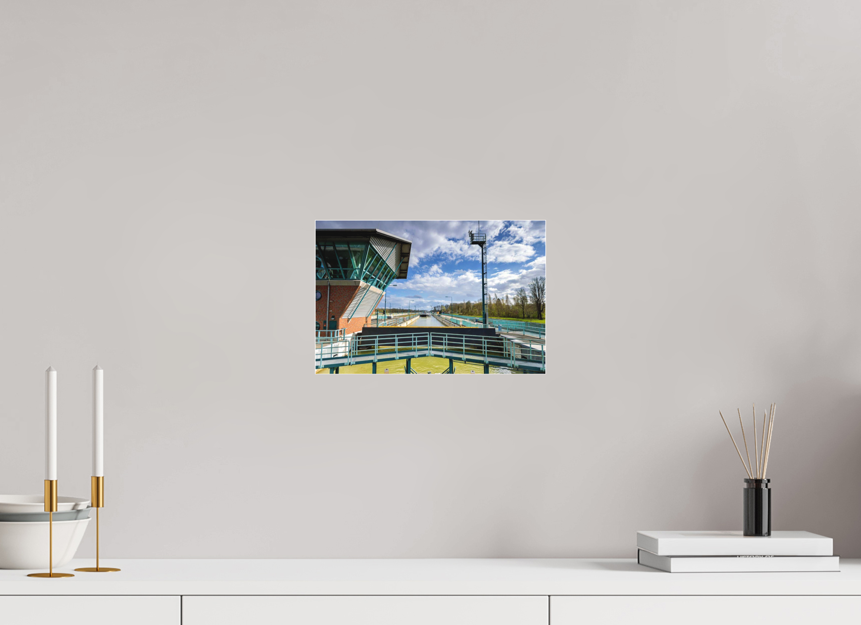 30 x 20 cm, Acrylglas Fine Art Pigmentdruck Die Schleuse - Das Becken