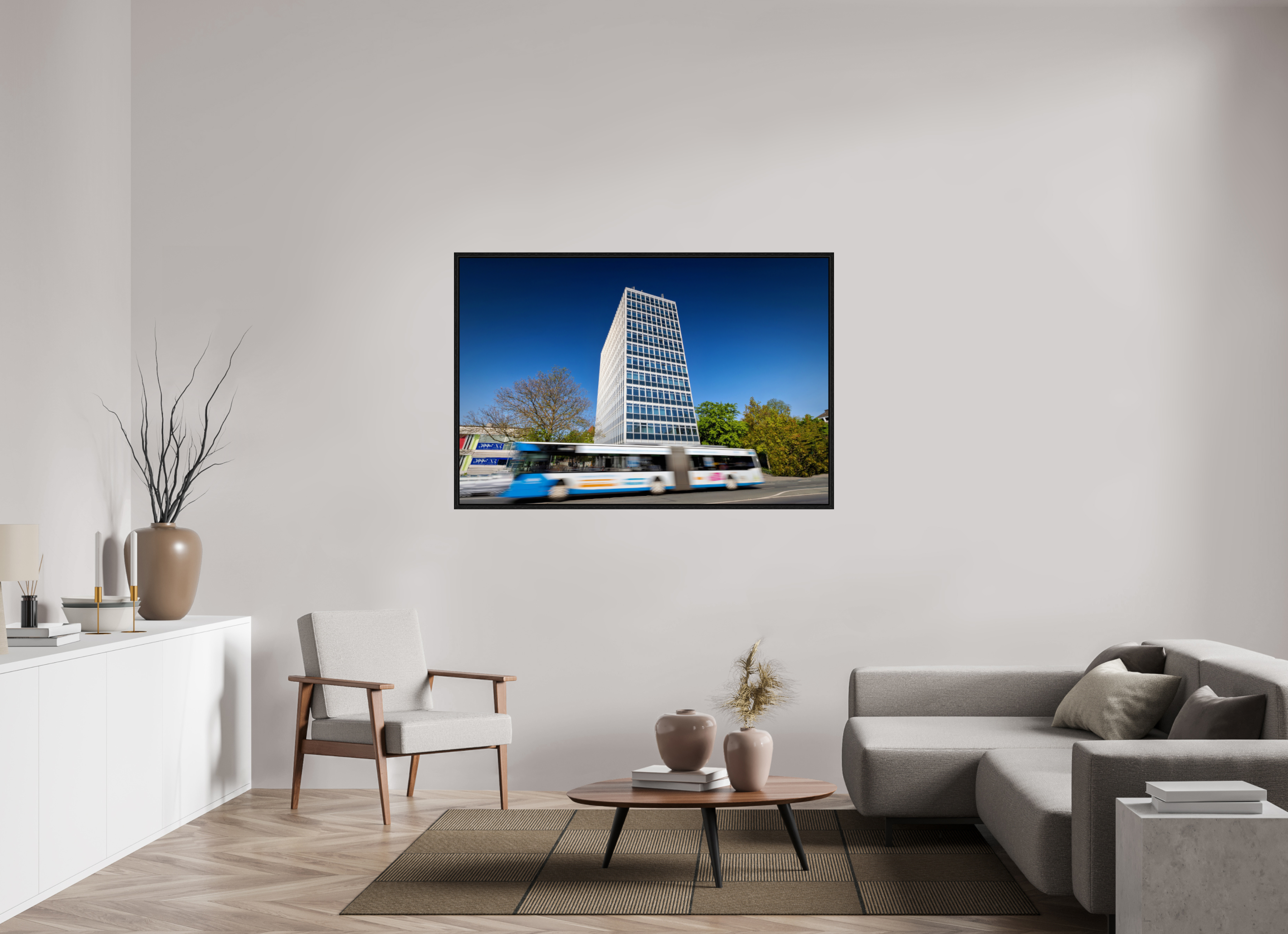 150 x 100 cm, Floater Frame Servatii mit Bus