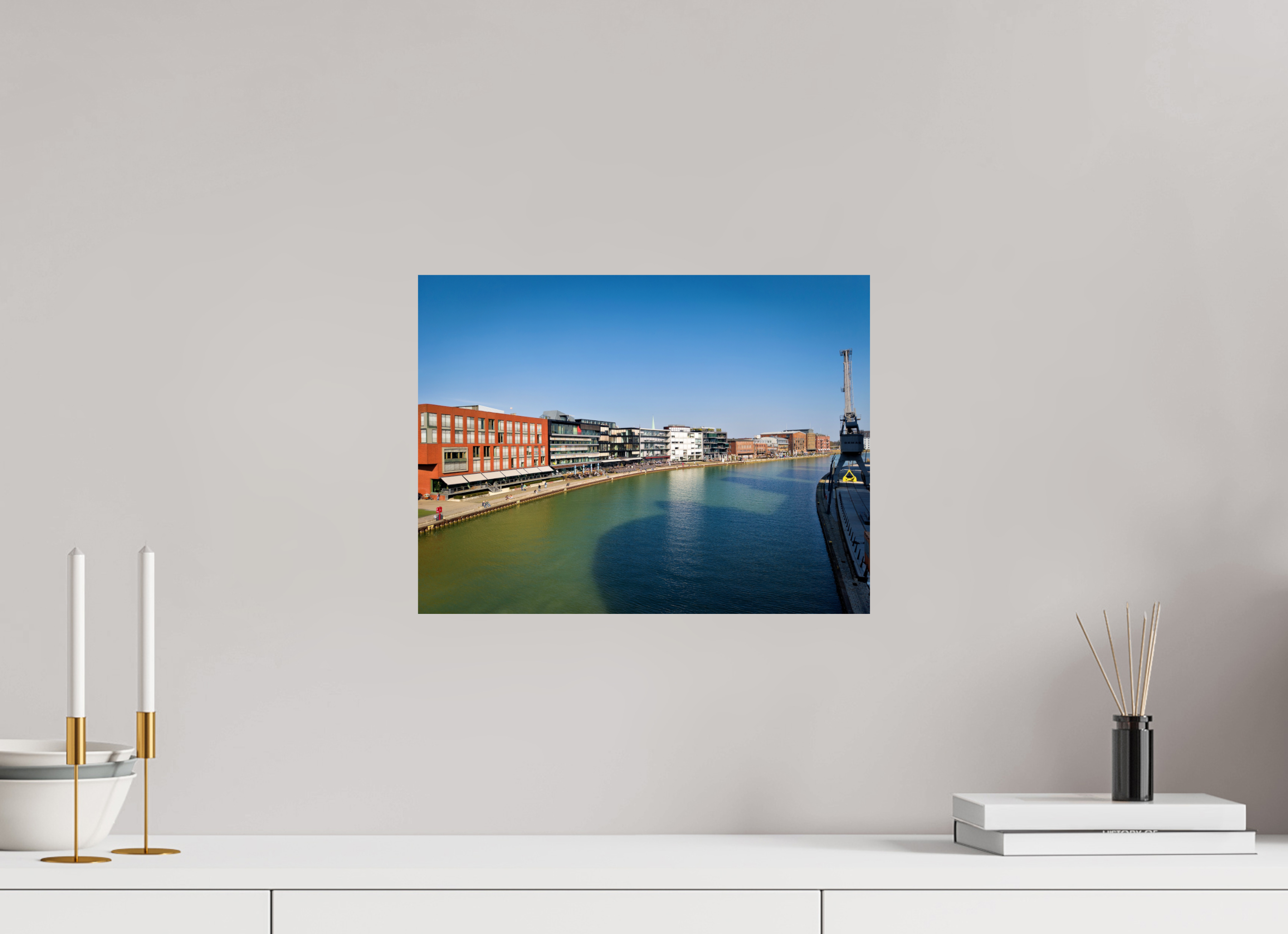 40 x 30 cm, Baryta - Fine Art Münster Hafen – Ruhe zwischen Stahl und Wasser