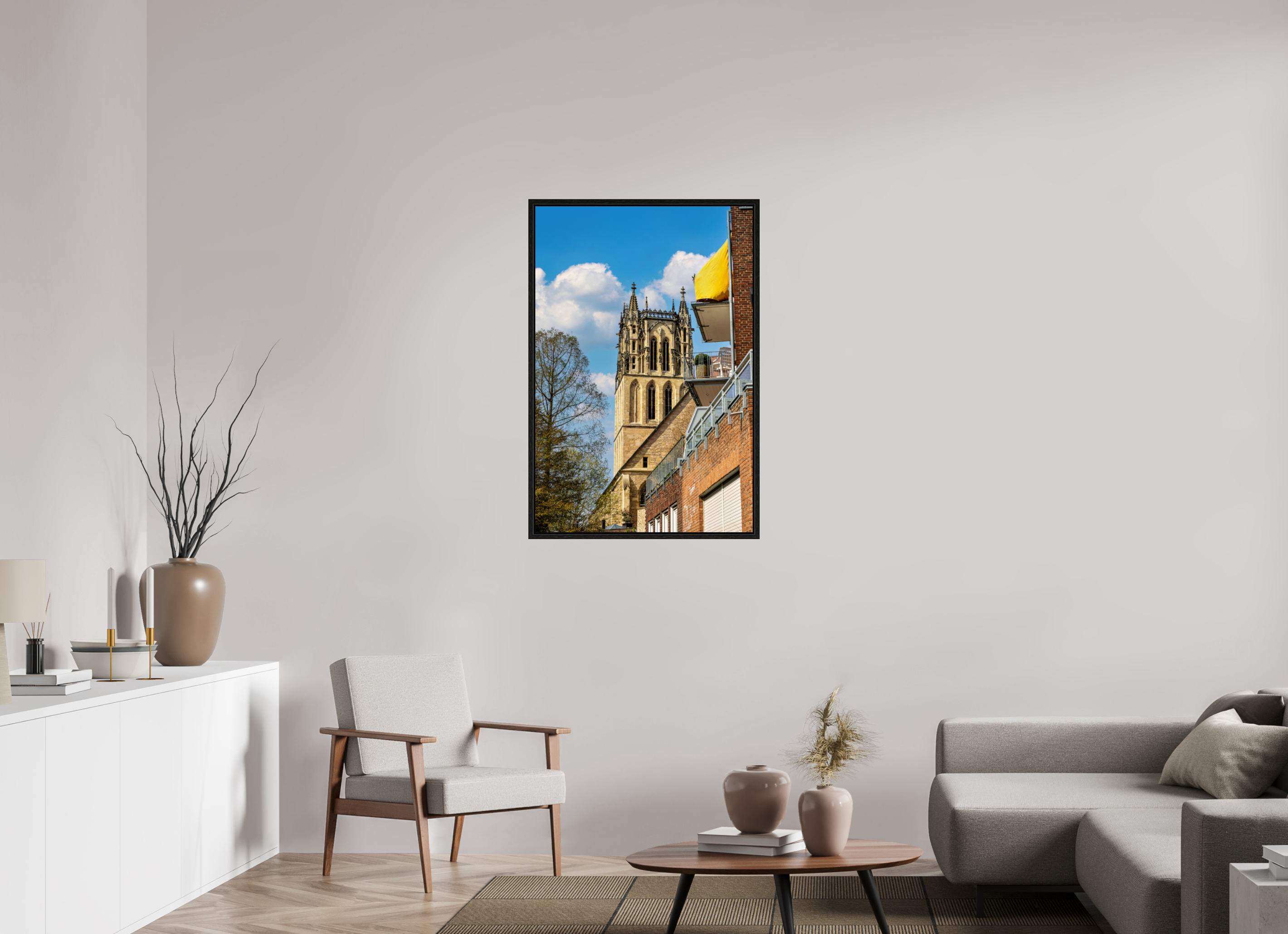 70 x 105 cm, Floater Frame Überwasserkirche - im Hochformat