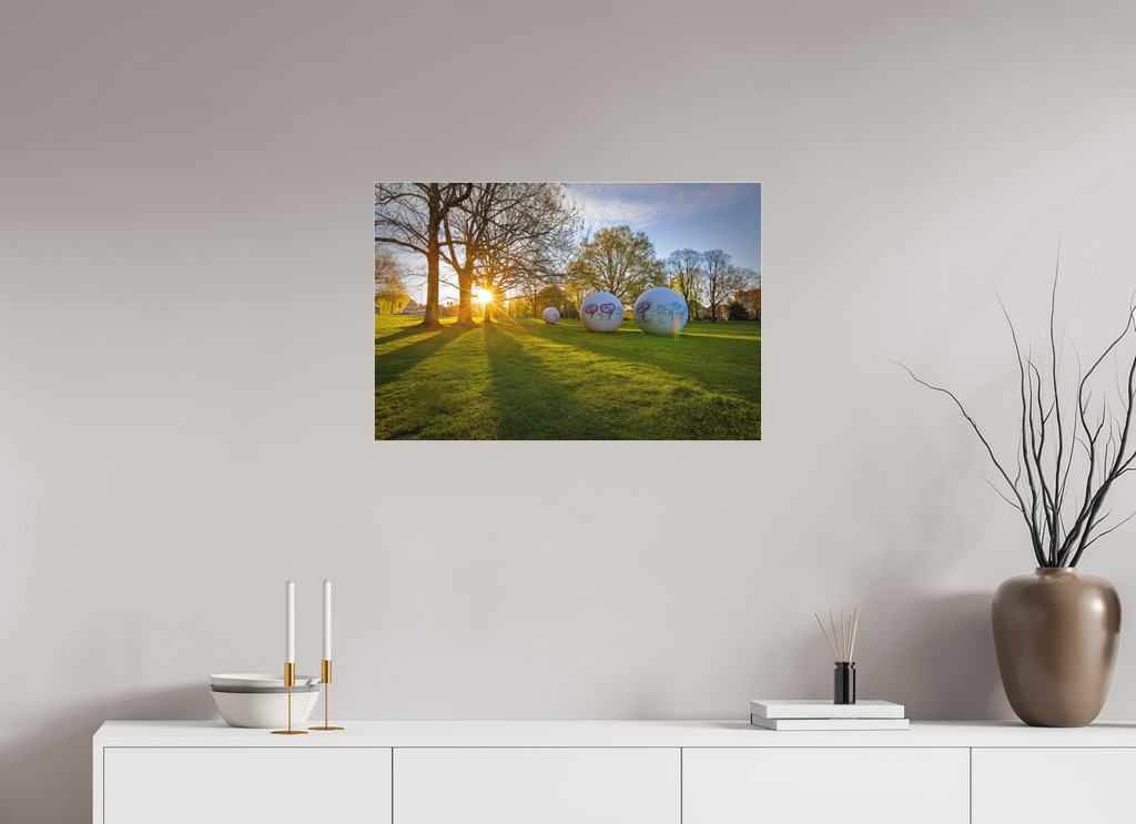 75 x 50 cm, Acrylglas Fine Art Pigmentdruck Der Aasee Sonnenaufgang