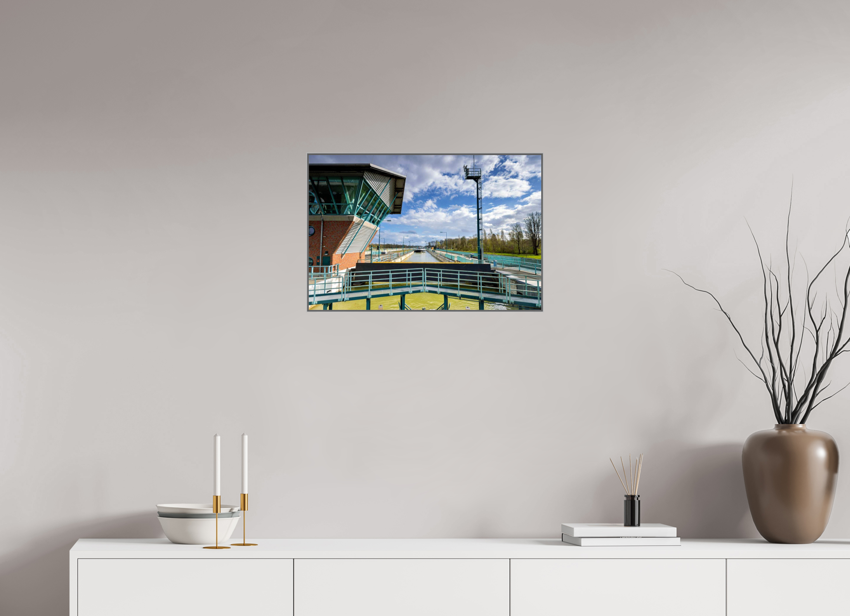 60 x 40 cm, Alurahmen 25mm Die Schleuse - Das Becken