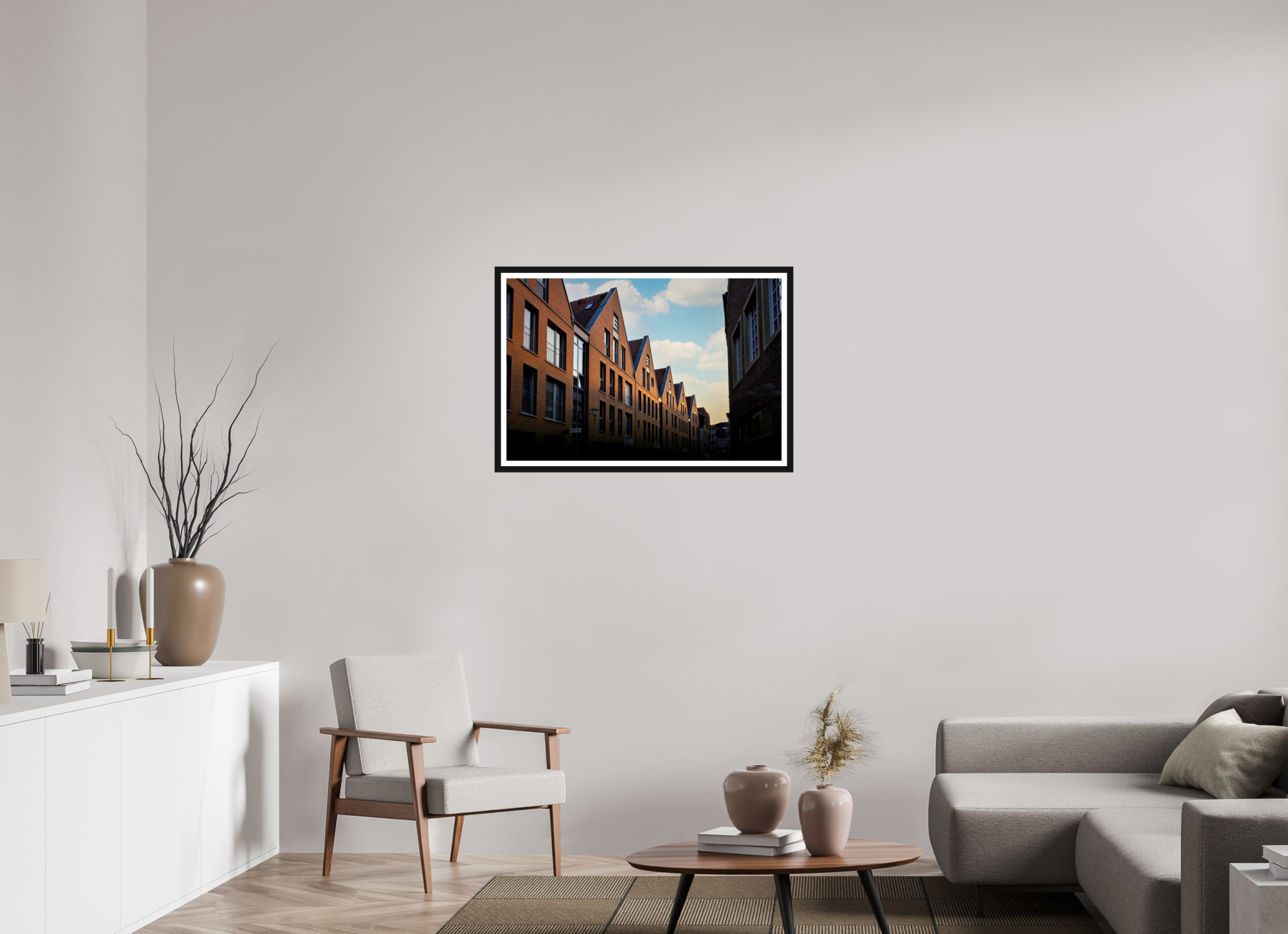 90 x 60 cm, Bern und Rand Die Giebel der Hörster Str