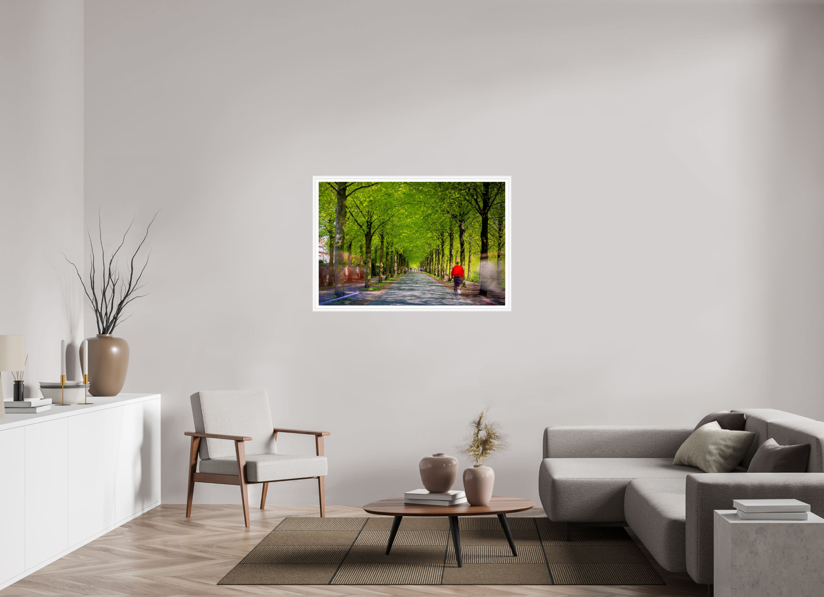 120 x 80 cm, Bern weiß und Rand Belebte Promenade