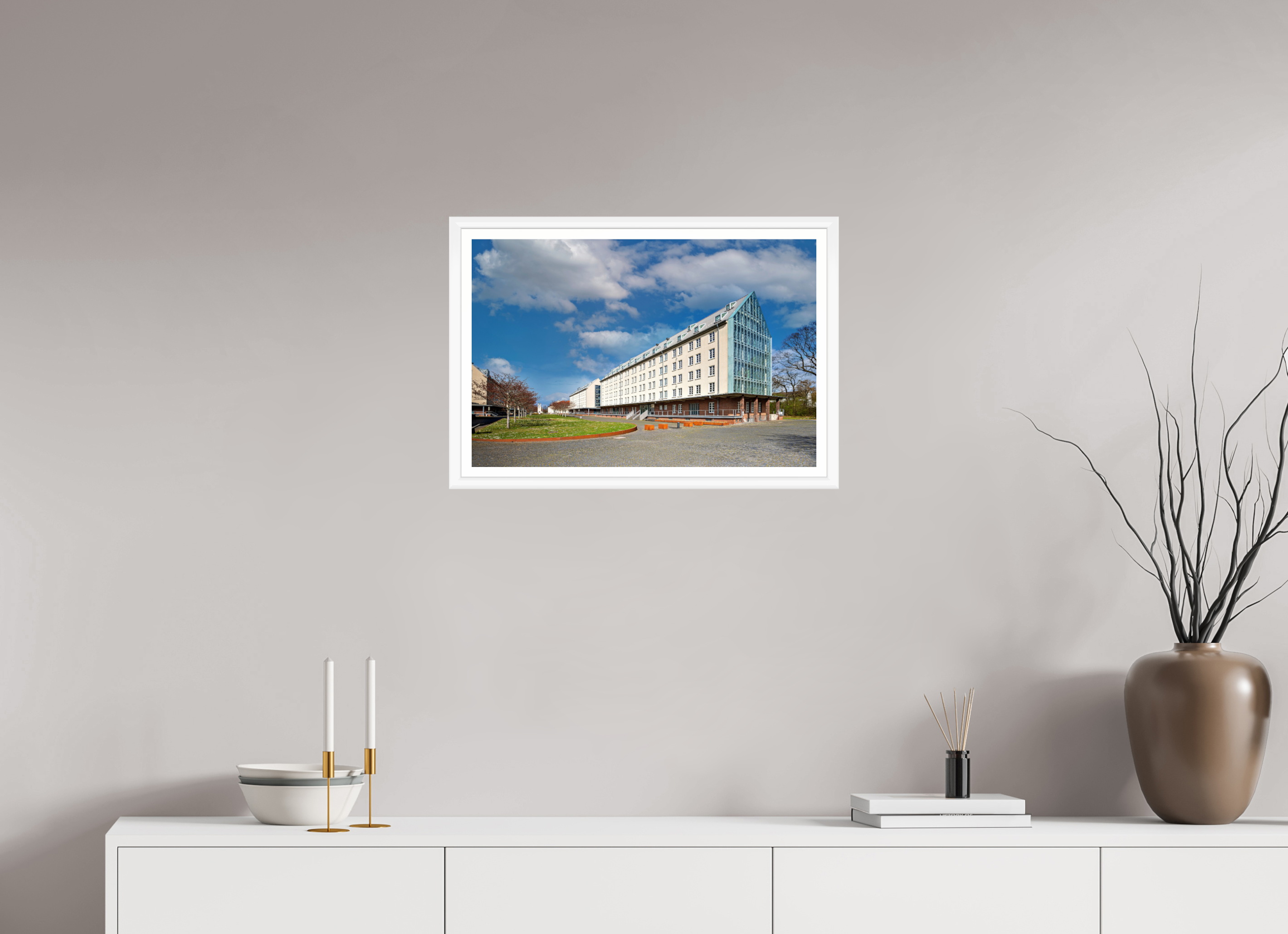 60 x 40 cm, Bern weiß und Rand Die Speicherstadt