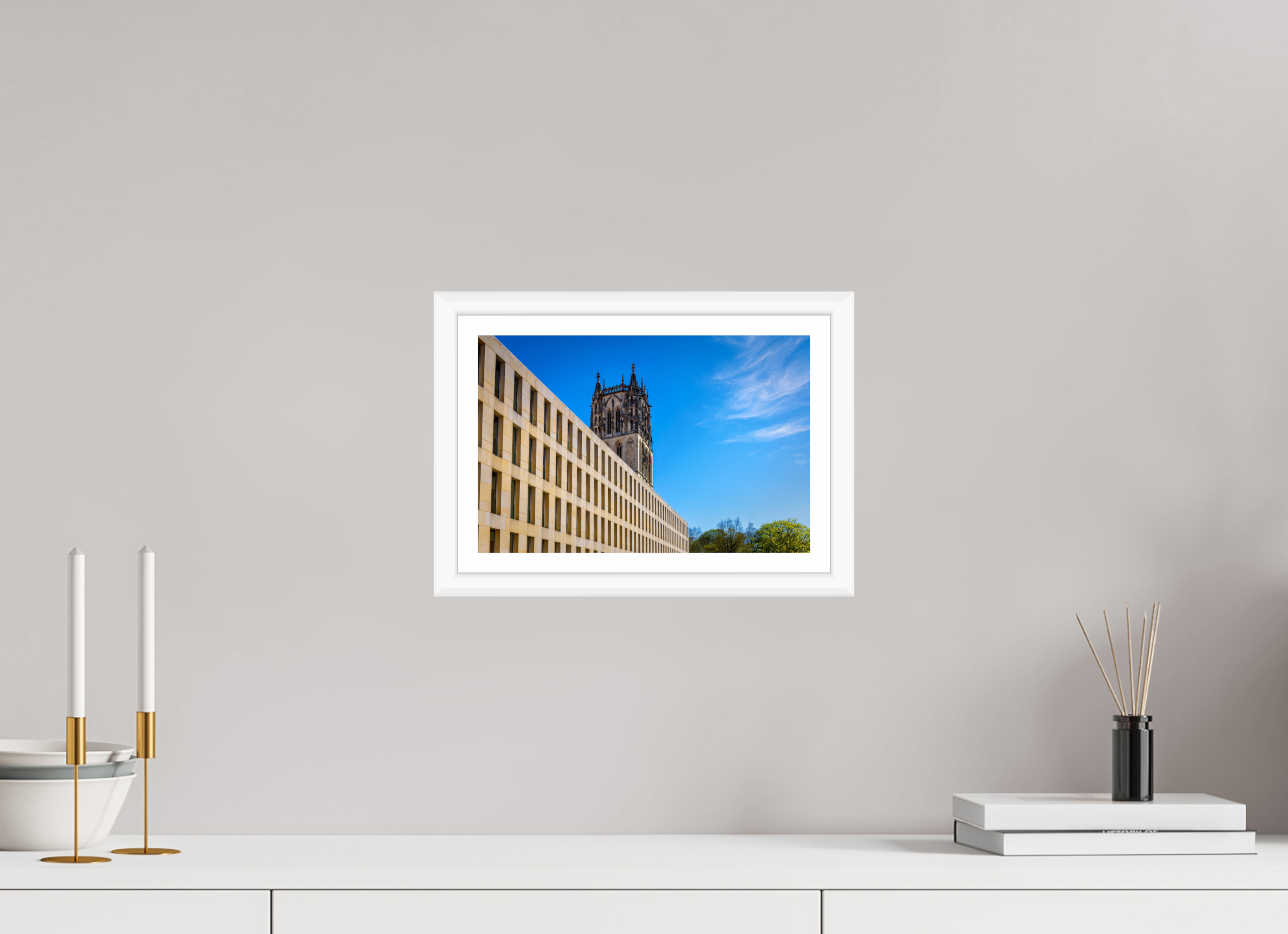 30 x 20 cm, Bern weiß und Rand Überwasserkirche / Bibliothek