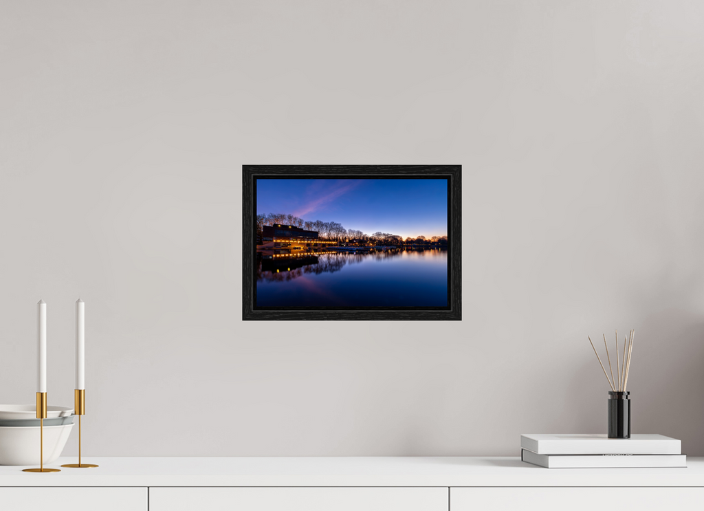 30 x 20 cm, Floater Frame Der Aasee - Die Häuser