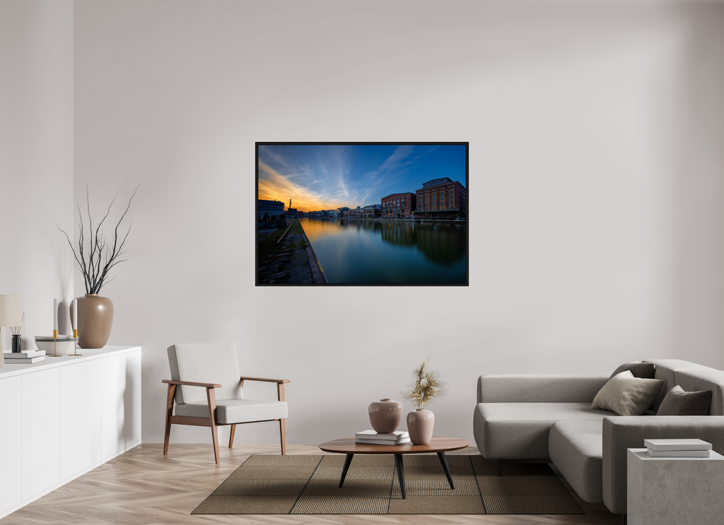 150 x 100 cm, Floater Frame Der Hafen im Überblick Teil 2