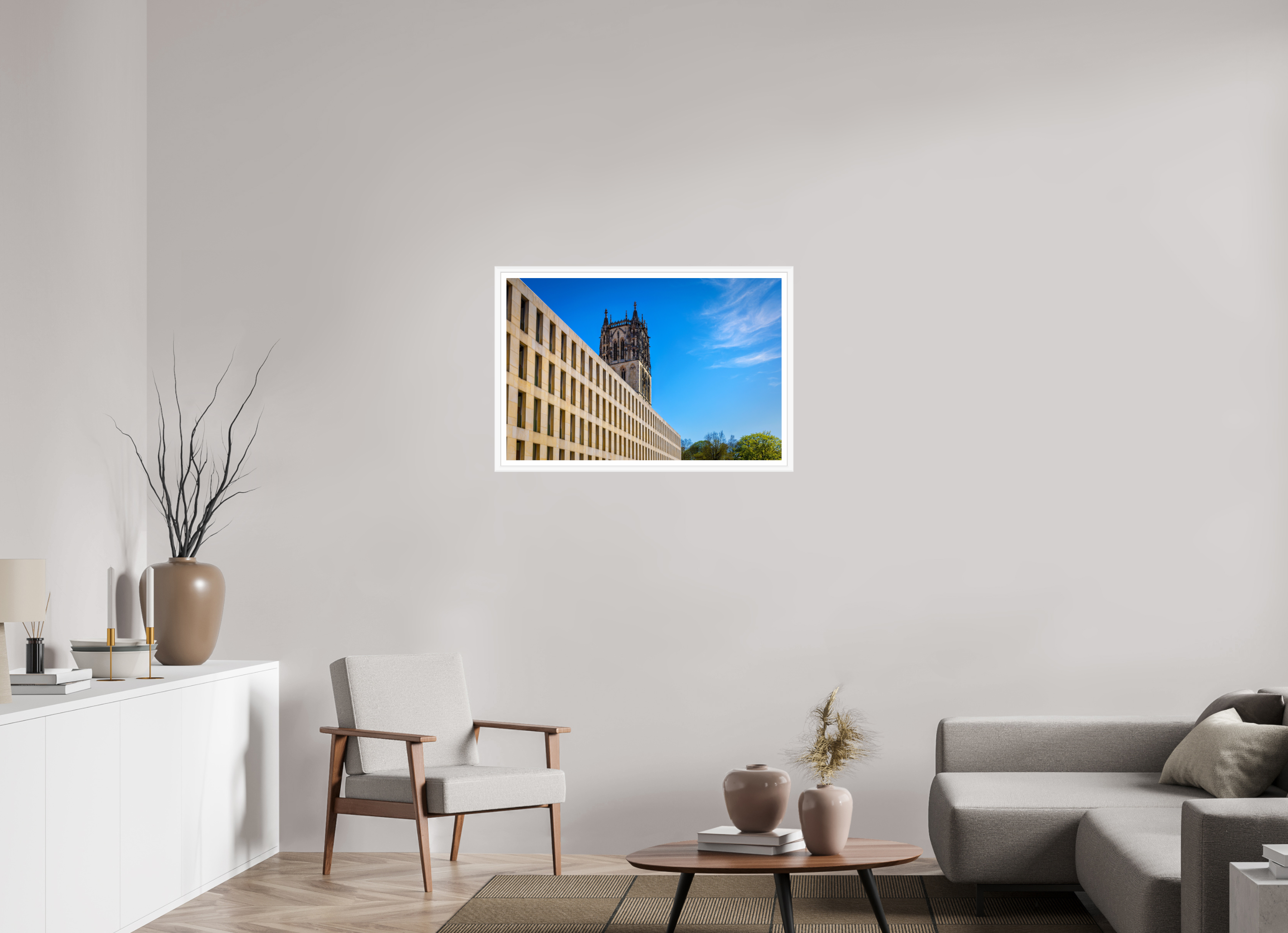 90 x 60 cm, Bern weiß und Rand Überwasserkirche / Bibliothek
