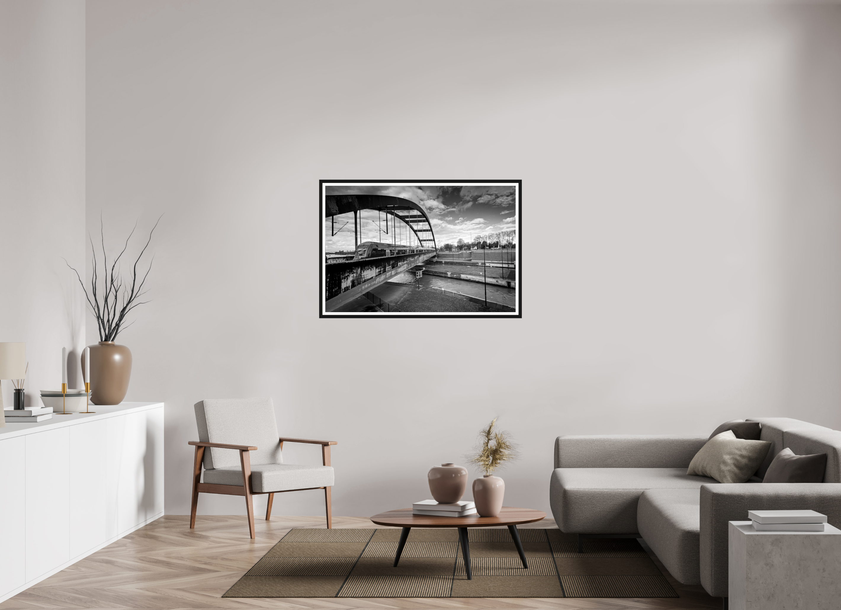120 x 80 cm, Bern und Rand Die Schleuse und der Zug