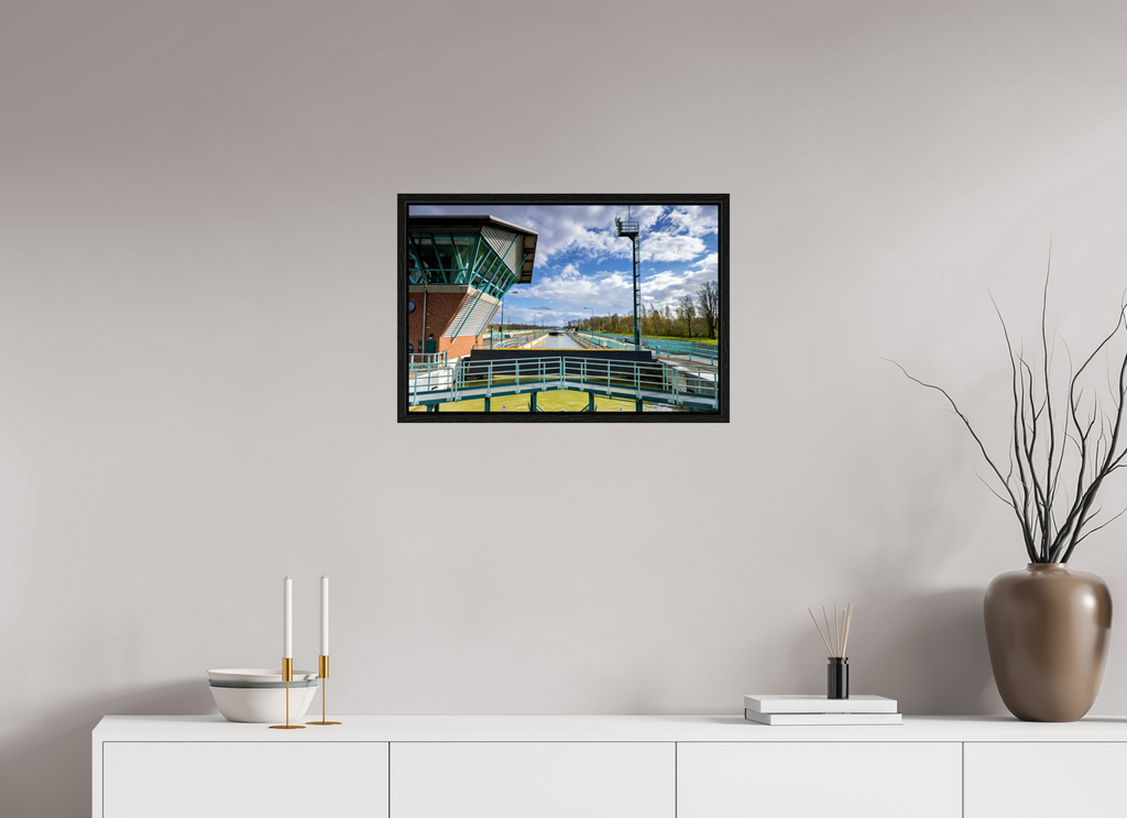 60 x 40 cm, Floater Frame Die Schleuse - Das Becken