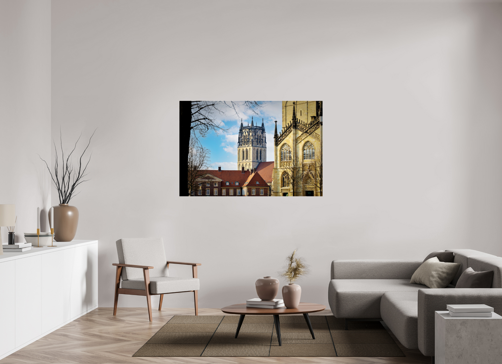 150 x 100 cm, Photo Print Under Acrylic Glass Überwasserkirche mit Dom