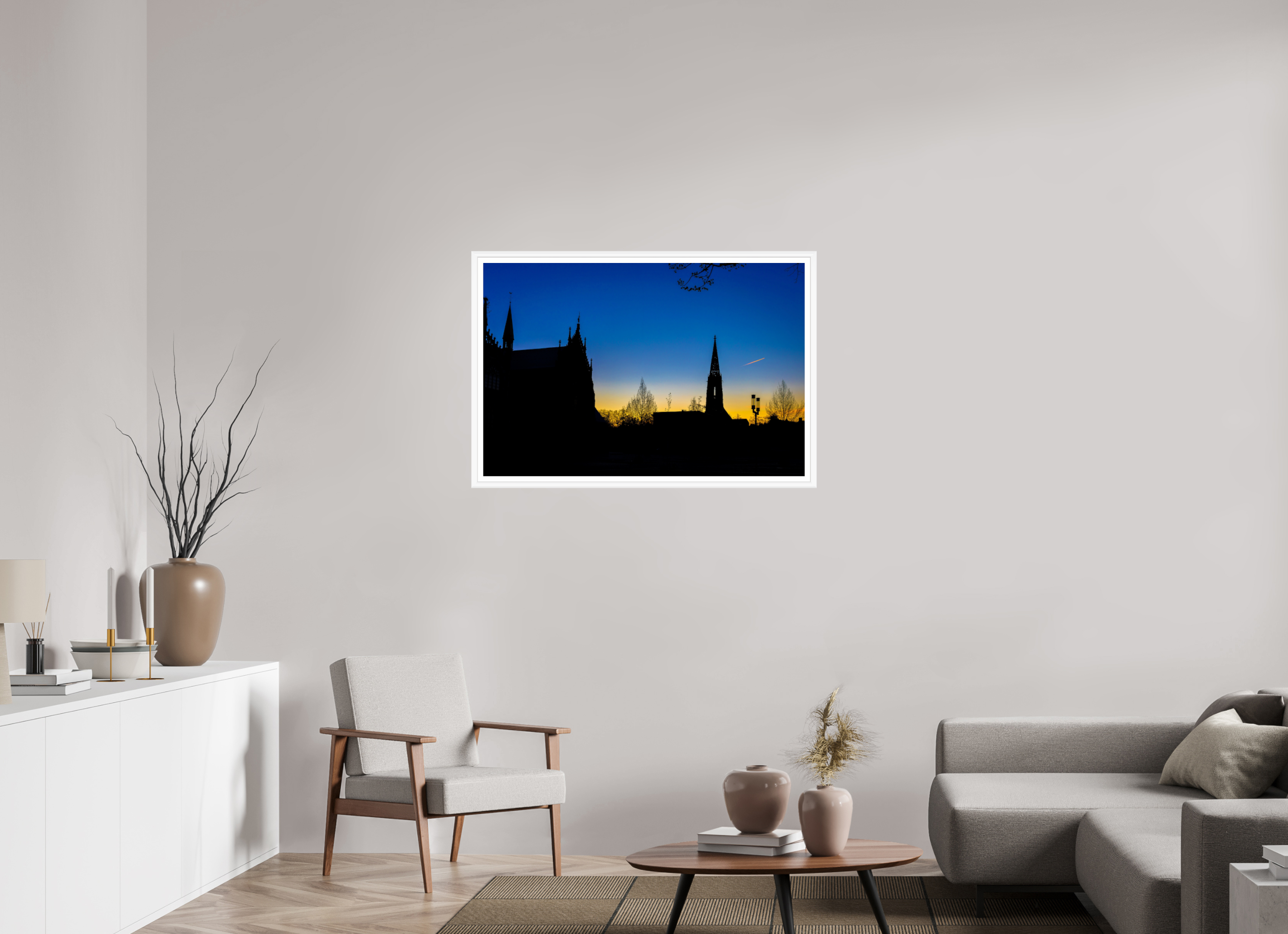 105 x 70 cm, Bern weiß und Rand Lamberti - Dom bei Sonnenaufgang