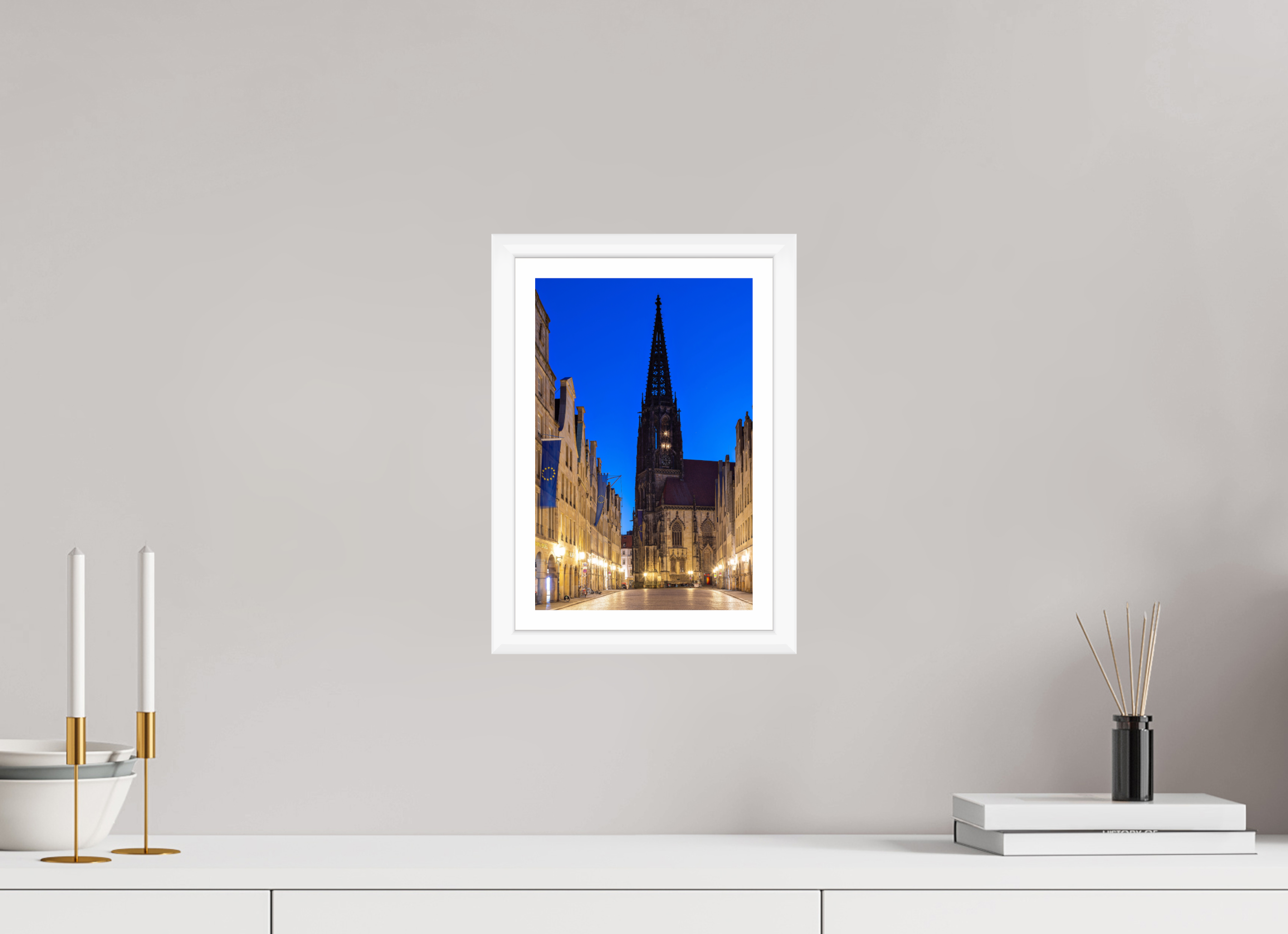 20 x 30 cm, Bern weiß und Rand Lamberti bei Nacht + Prinzipal