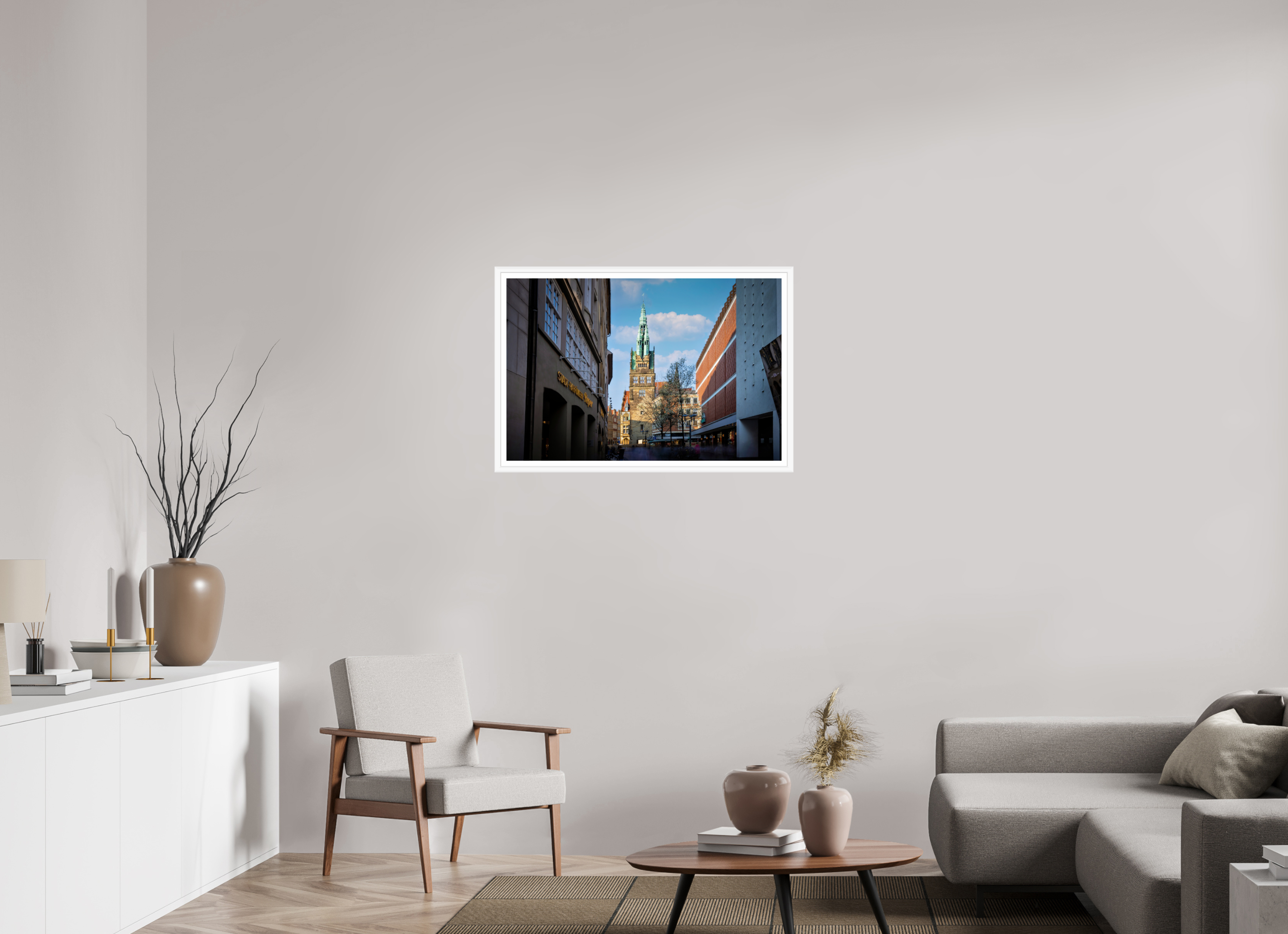 90 x 60 cm, Bern weiß und Rand Der Stadthausturm