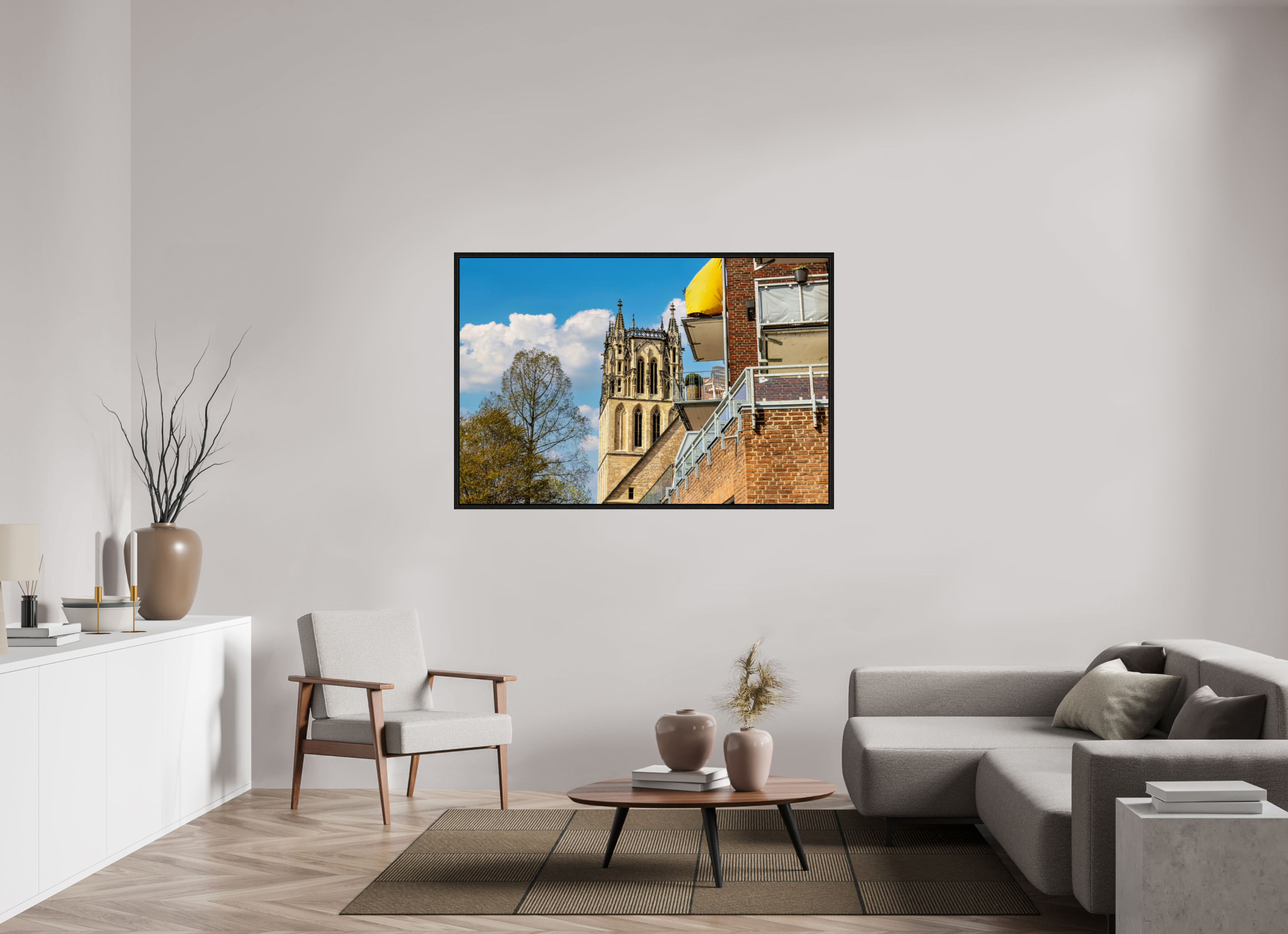 150 x 100 cm, Floater Frame Überwasserkirche - Der Turm