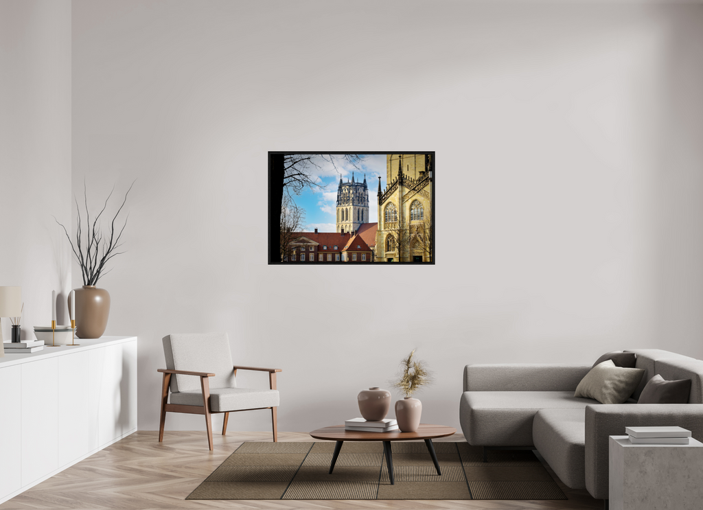 120 x 80 cm, Floater Frame Überwasserkirche mit Dom