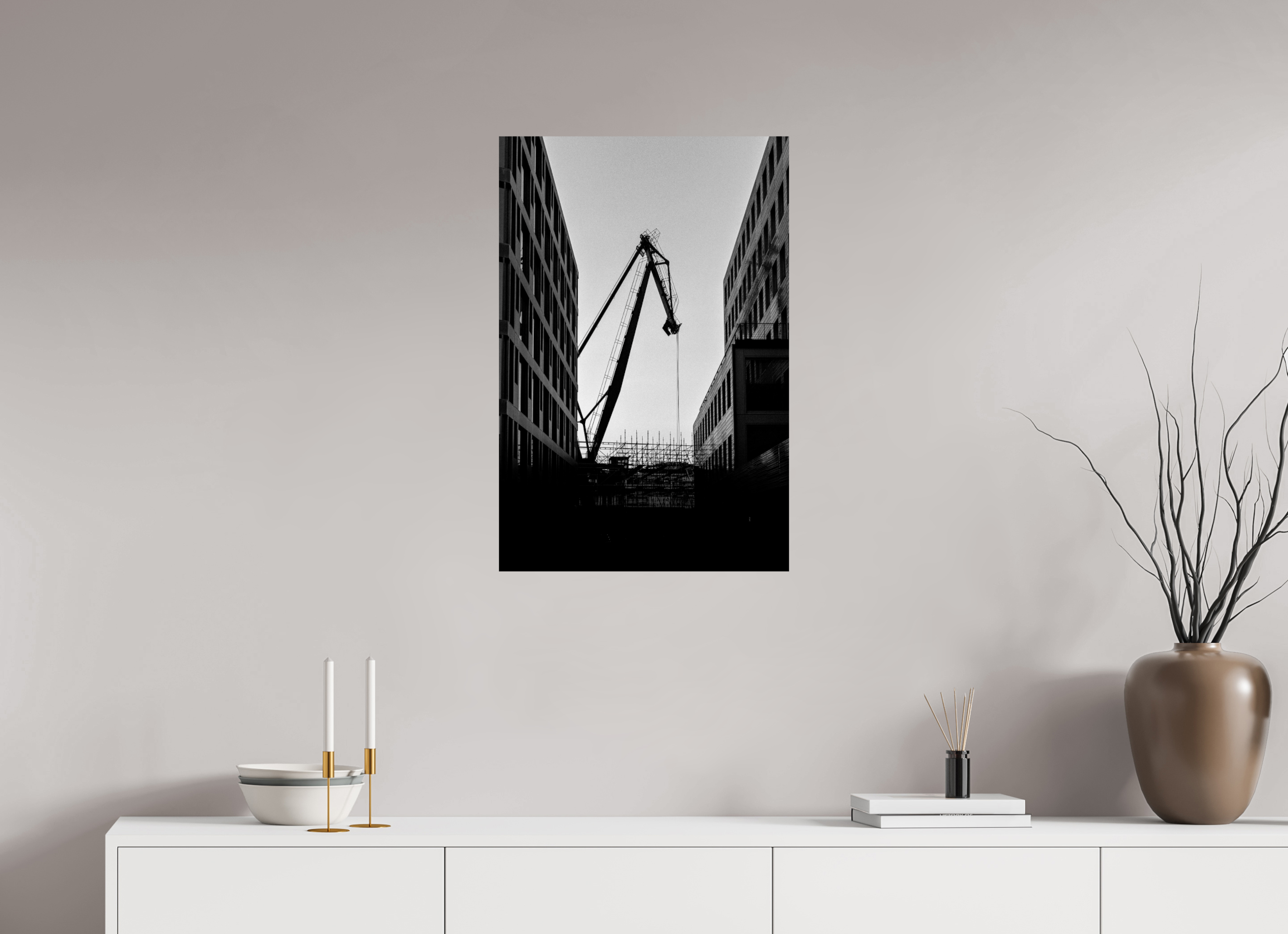 50 x 75 cm, Baryta - Fine Art Der Hafenkran im Hochformat