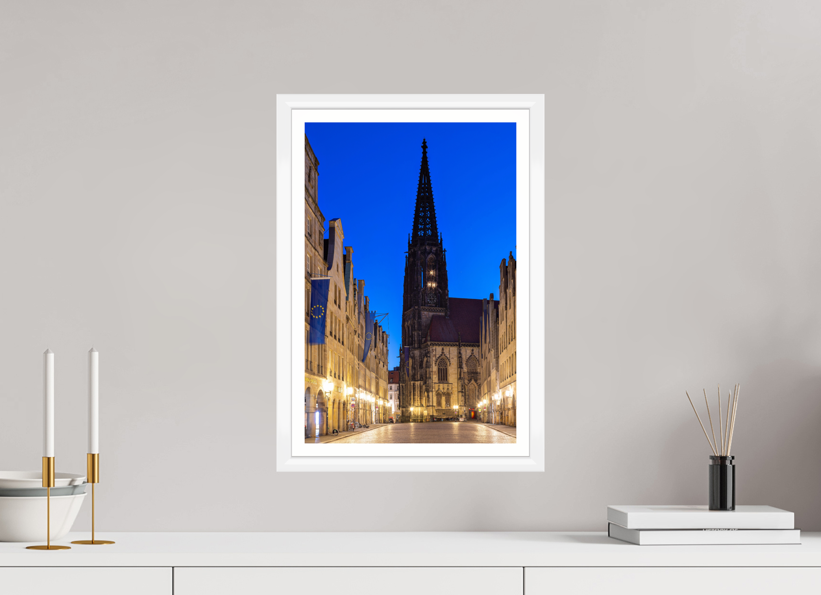 30 x 45 cm, Bern weiß und Rand Lamberti bei Nacht + Prinzipal