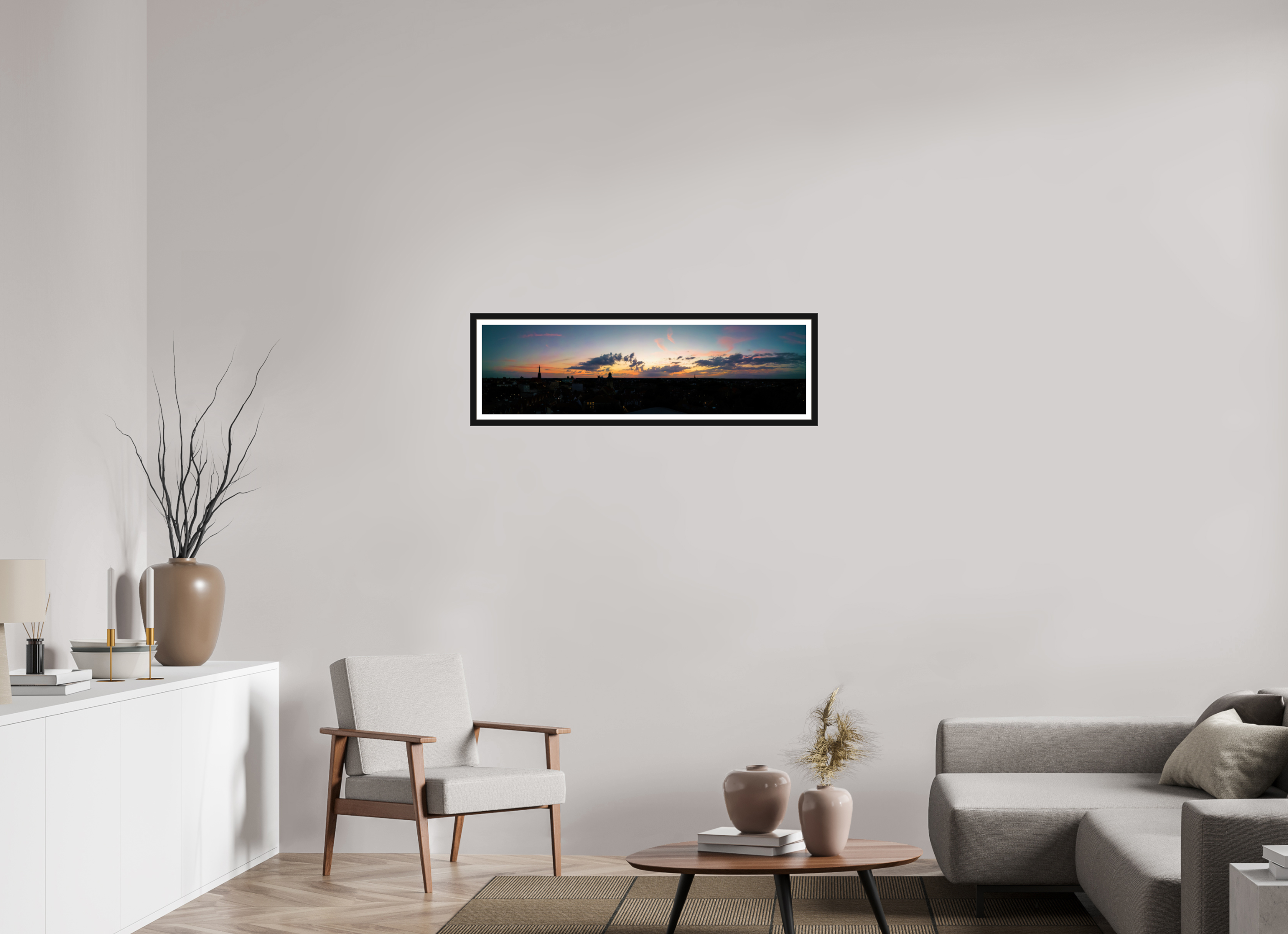 105,8 x 30 cm, Bern und Rand Skyline / Cineastisch