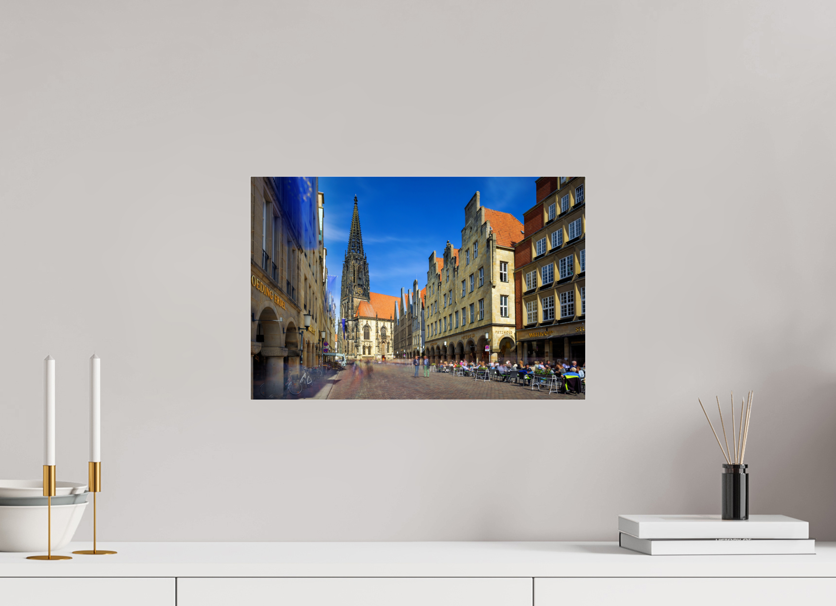 45 x 30 cm, Photo Print Under Acrylic Glass Lambertikirche - Prinzipalmarkt