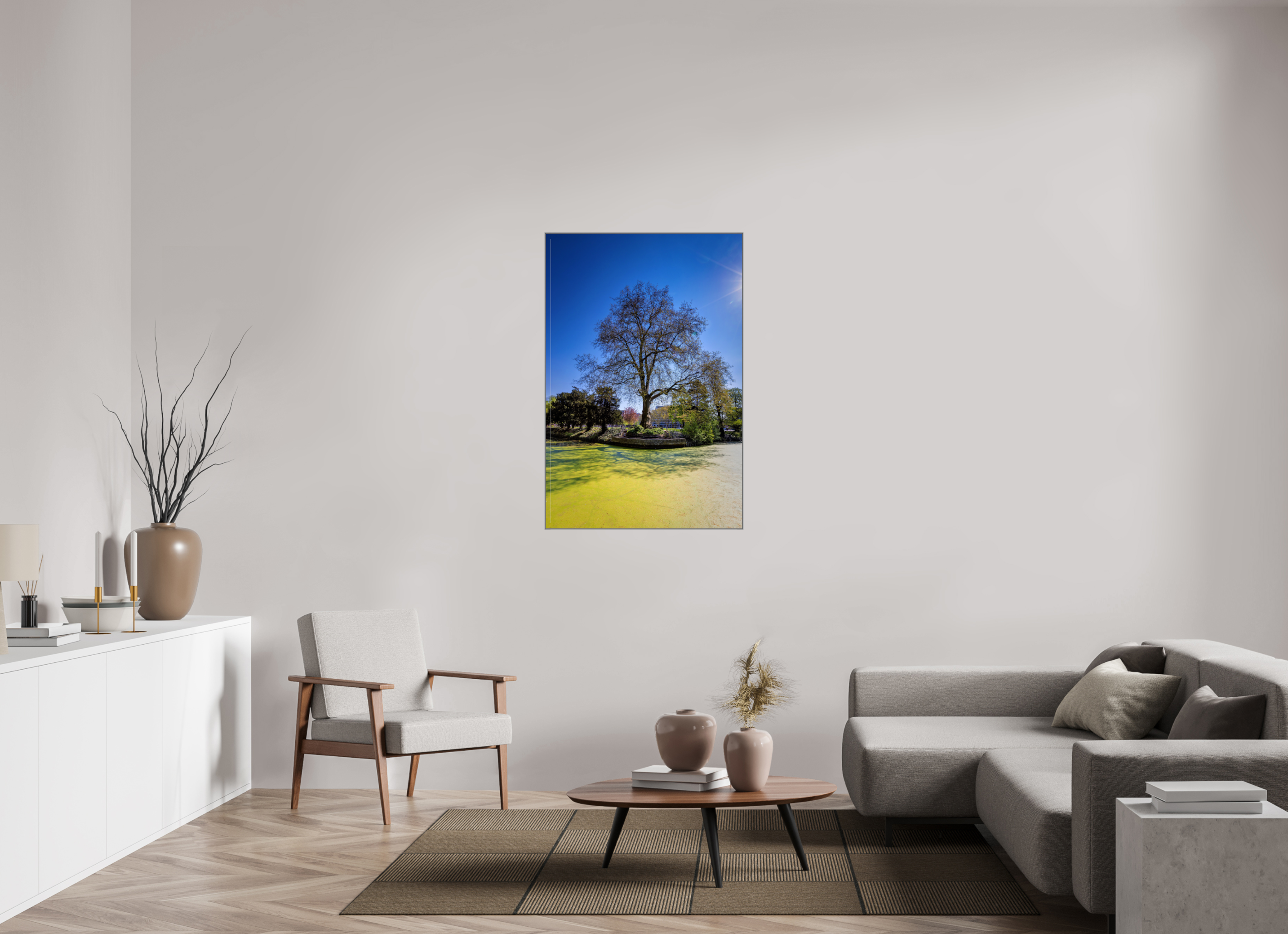 80 x 120 cm, Alurahmen 25mm Baum Enegelenschanze