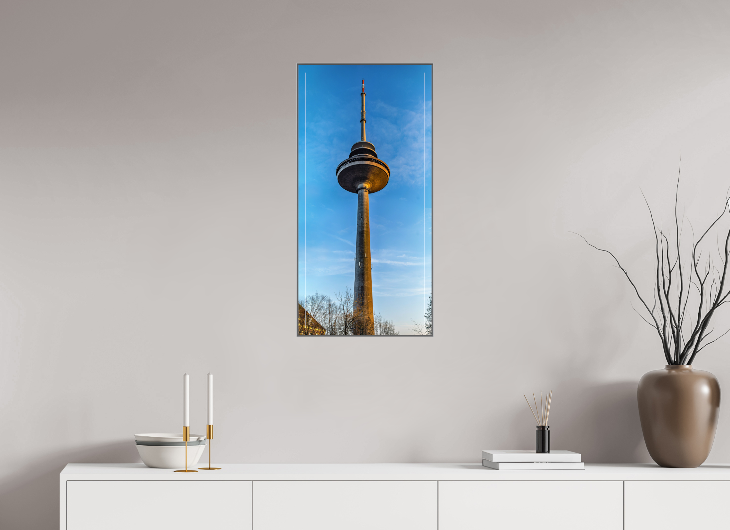 40 x 81,1 cm, Alurahmen 25mm Der Fernsehturm - ganz