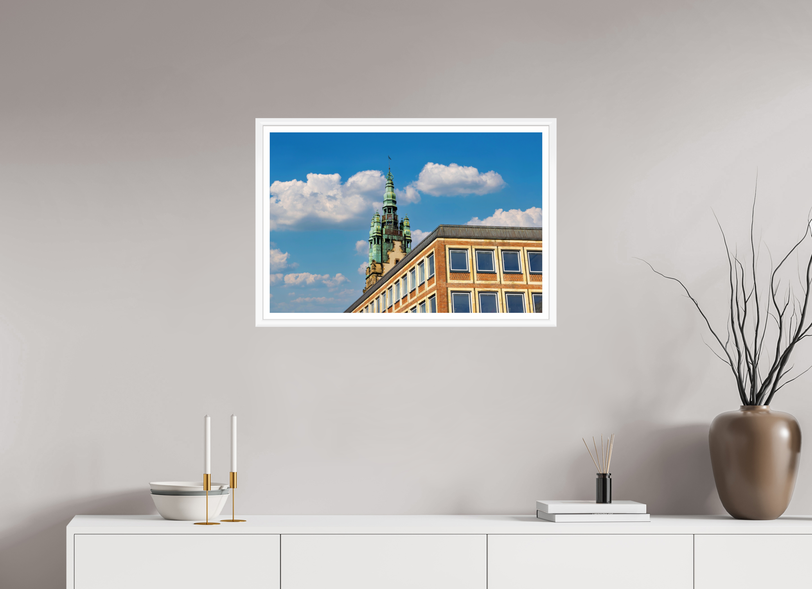 75 x 50 cm, Bern weiß und Rand Stadthaustrum - Stadthaus